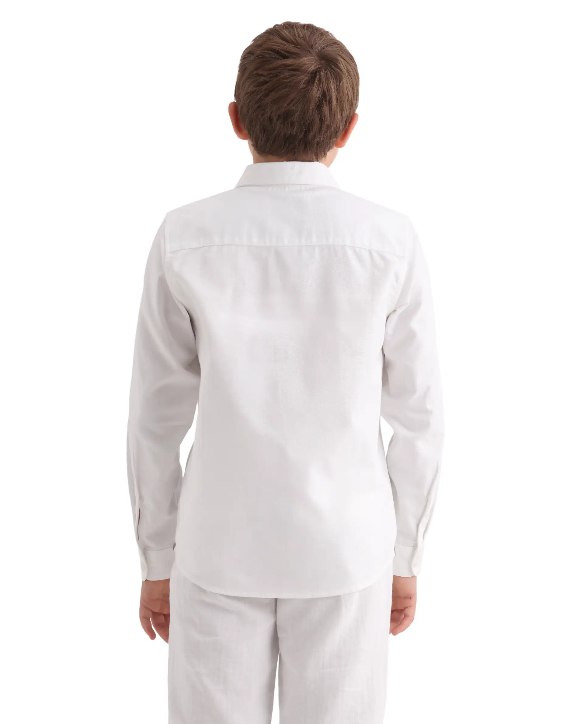 Rare Ones Kids Jacos-26 White Cotton Fabric Button Closure Regular Fit Shirt - Image 8