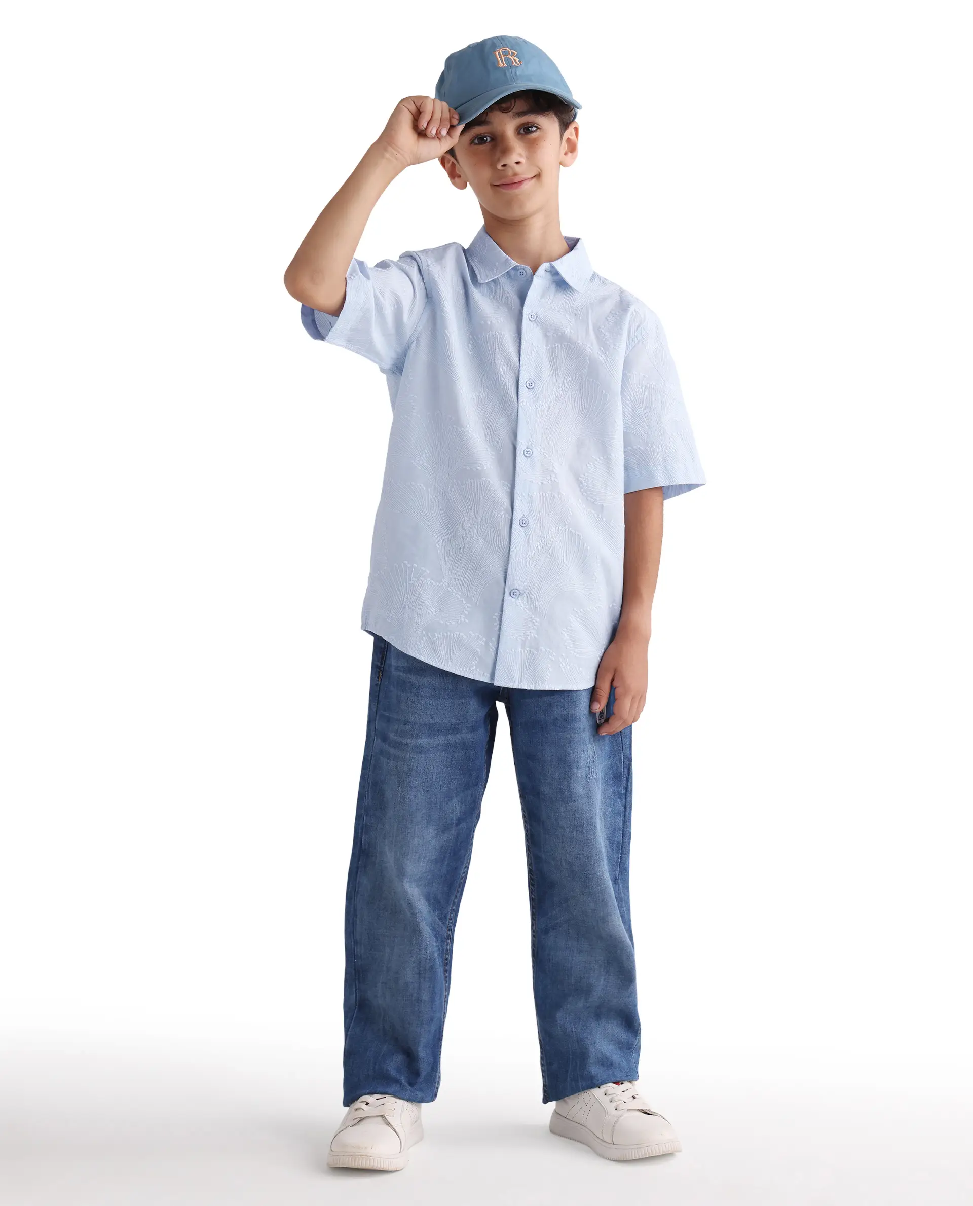 Rare Ones Kids Jaff-K Light Purple Cotton Button Closure Regular Fit Shirt - Image 2
