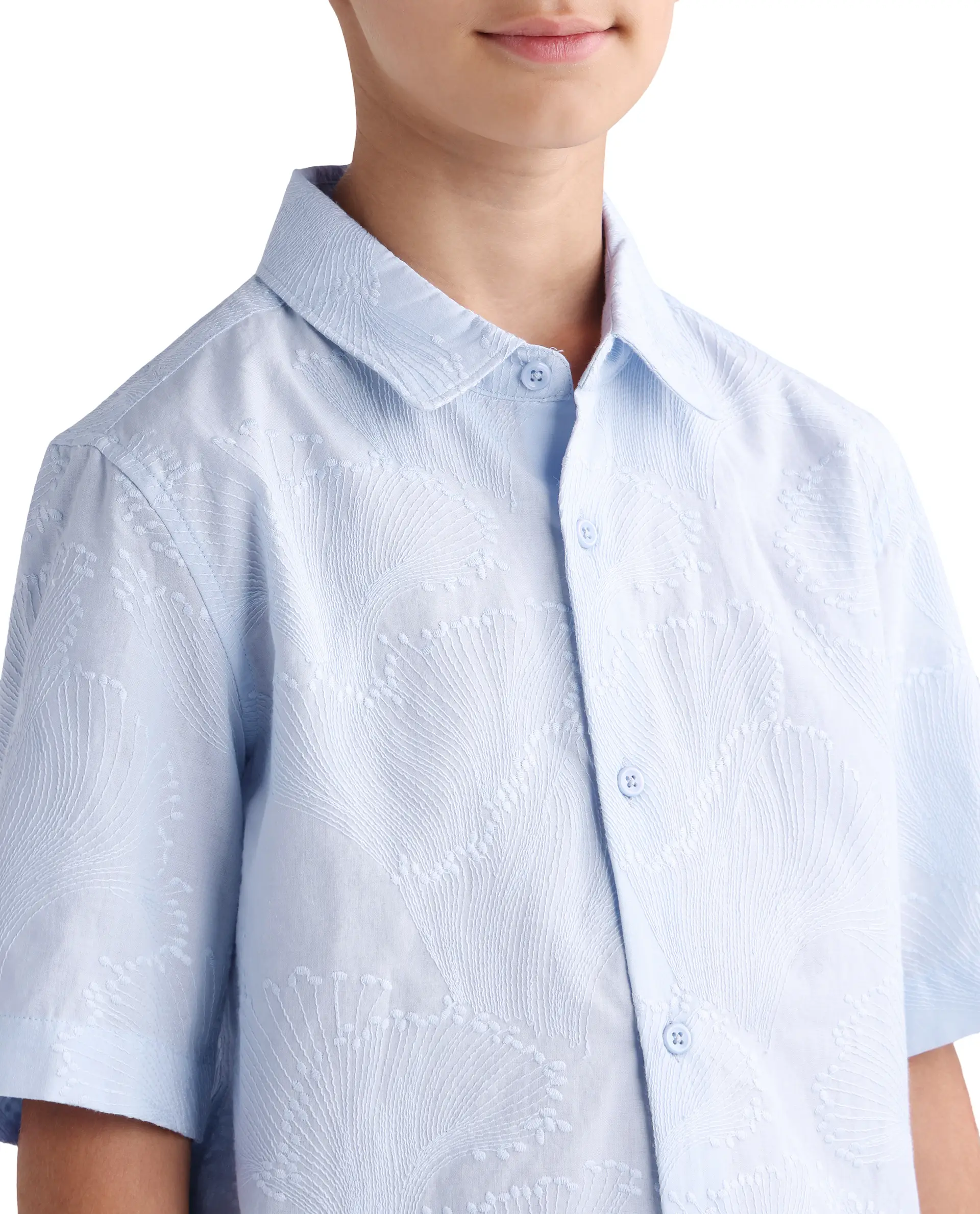 Rare Ones Kids Jaff-K Light Purple Cotton Button Closure Regular Fit Shirt - Image 4