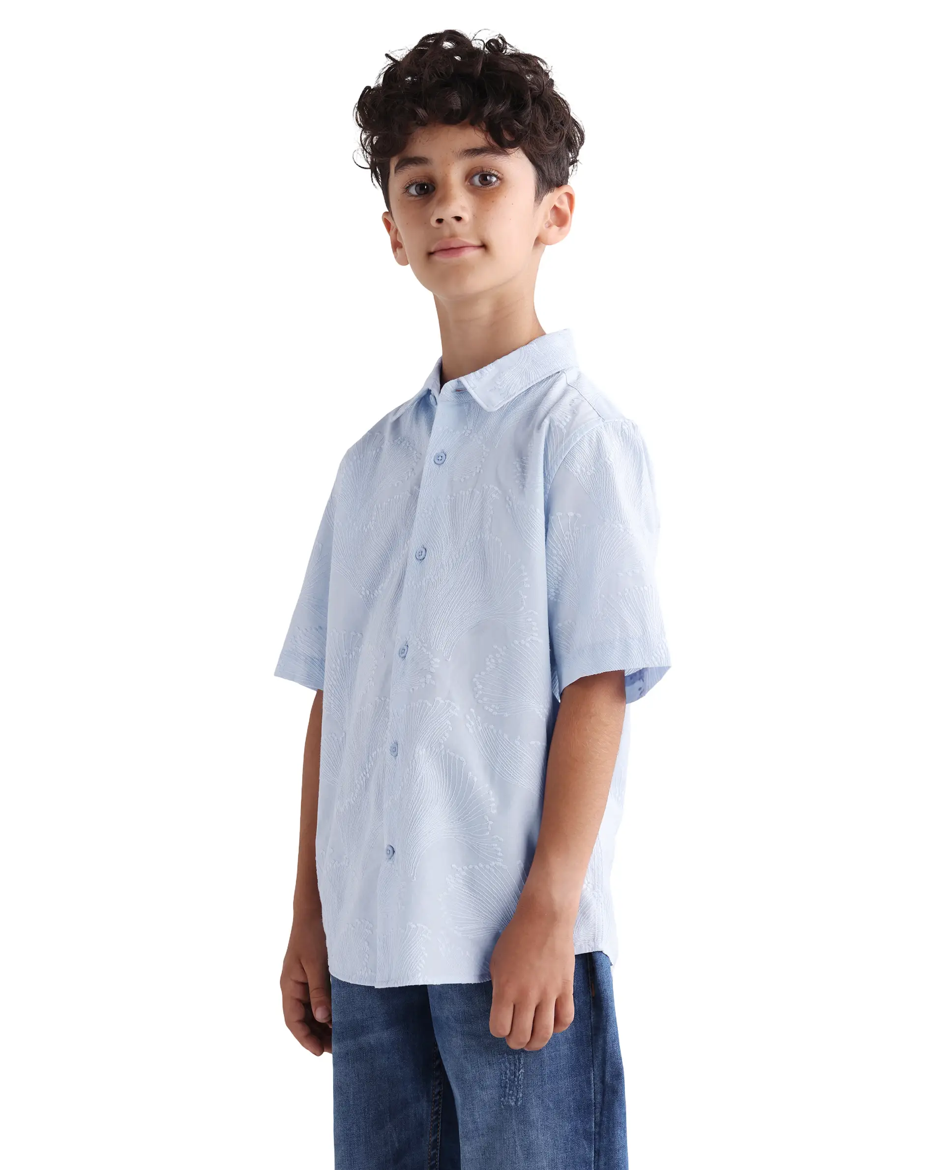 Rare Ones Kids Jaff-K Light Purple Cotton Button Closure Regular Fit Shirt - Image 6