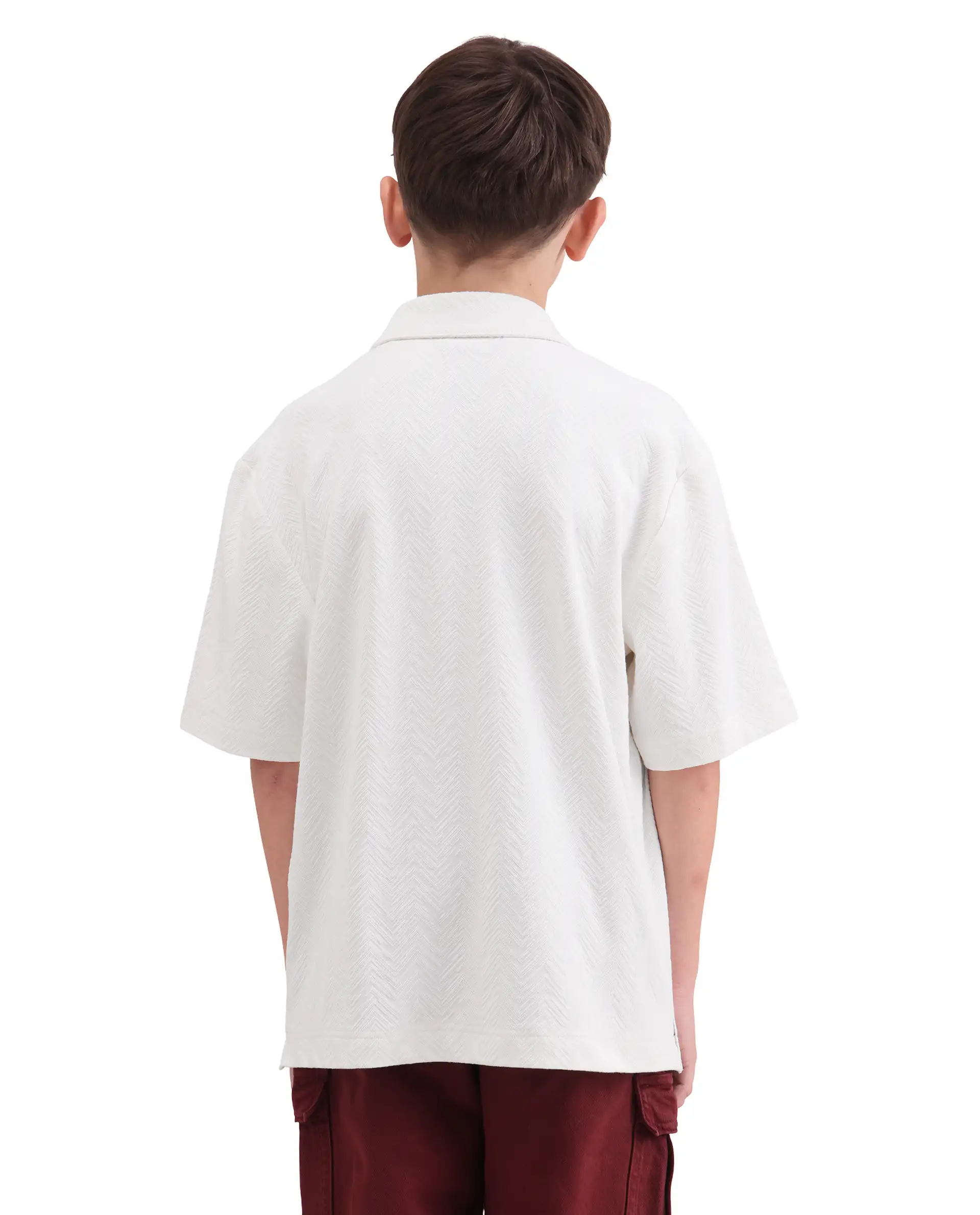 Rare Ones Kids Julius-S White Cotton Blend Fabric Button Closure Regular Fit Shirt - Image 7