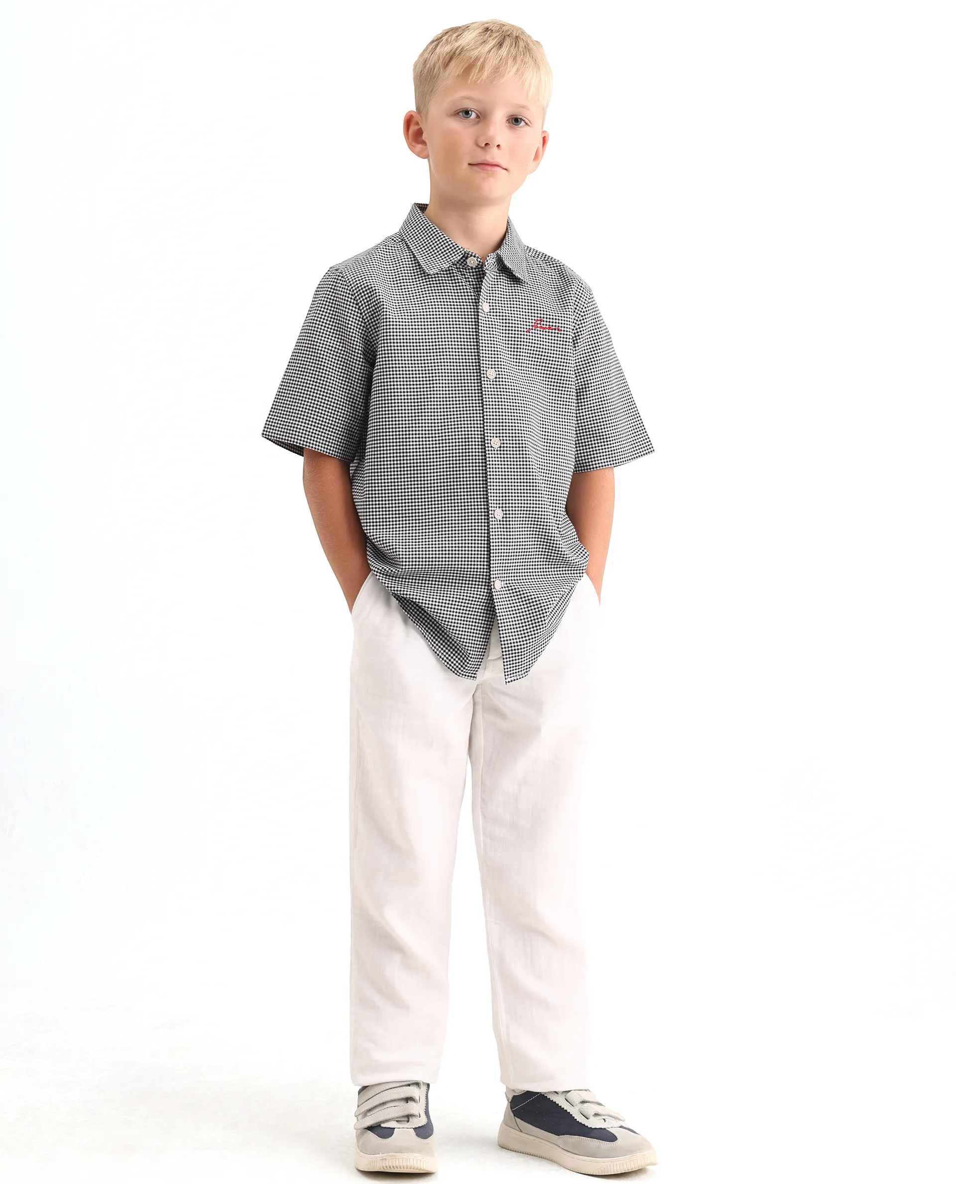 Rare Ones Kids Larton Black Cotton Fabric Button Closure Regular Fit Shirt - Image 2