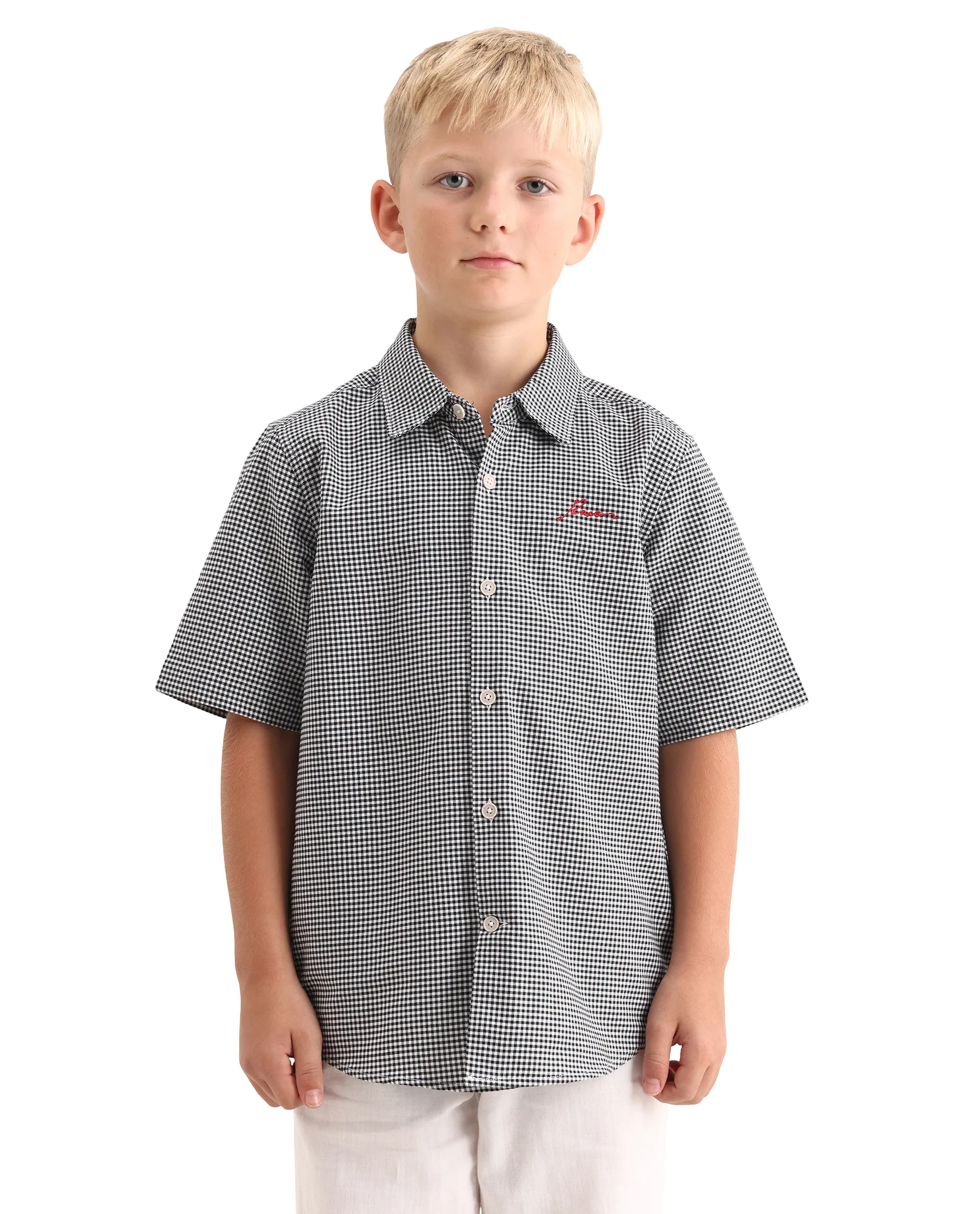 Rare Ones Kids Larton Black Cotton Fabric Button Closure Regular Fit Shirt - Image 5