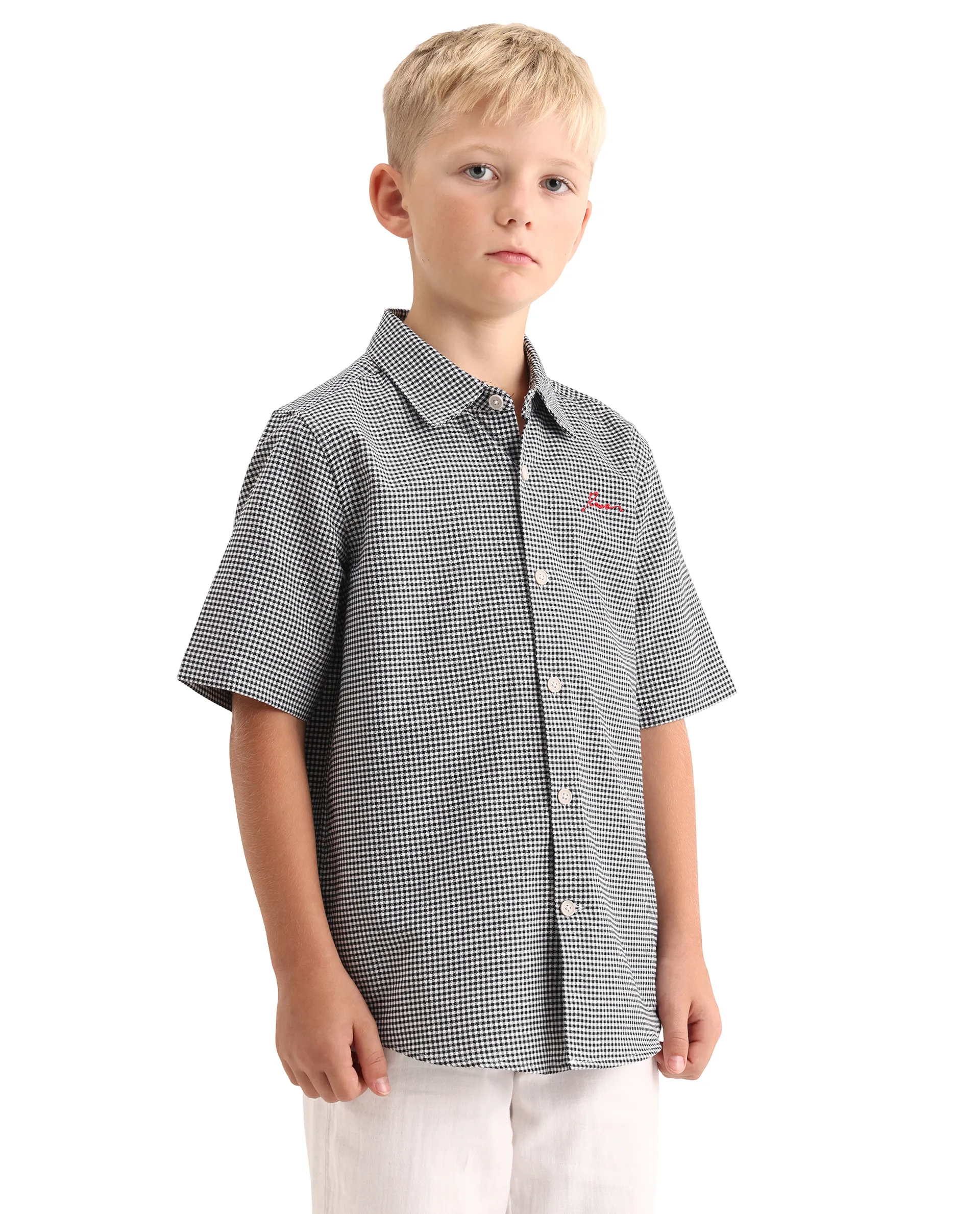 Rare Ones Kids Larton Black Cotton Fabric Button Closure Regular Fit Shirt - Image 6