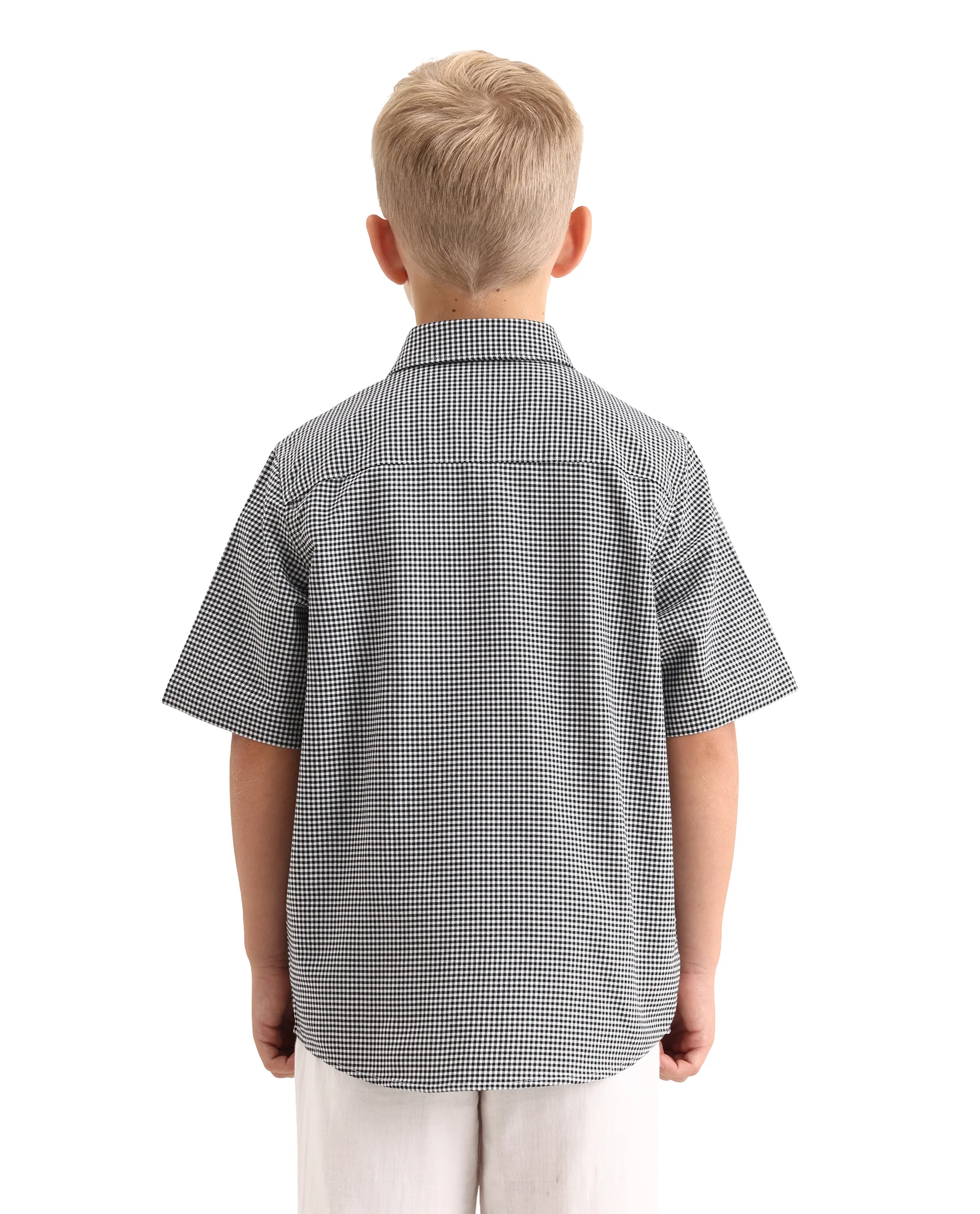 Rare Ones Kids Larton Black Cotton Fabric Button Closure Regular Fit Shirt - Image 8