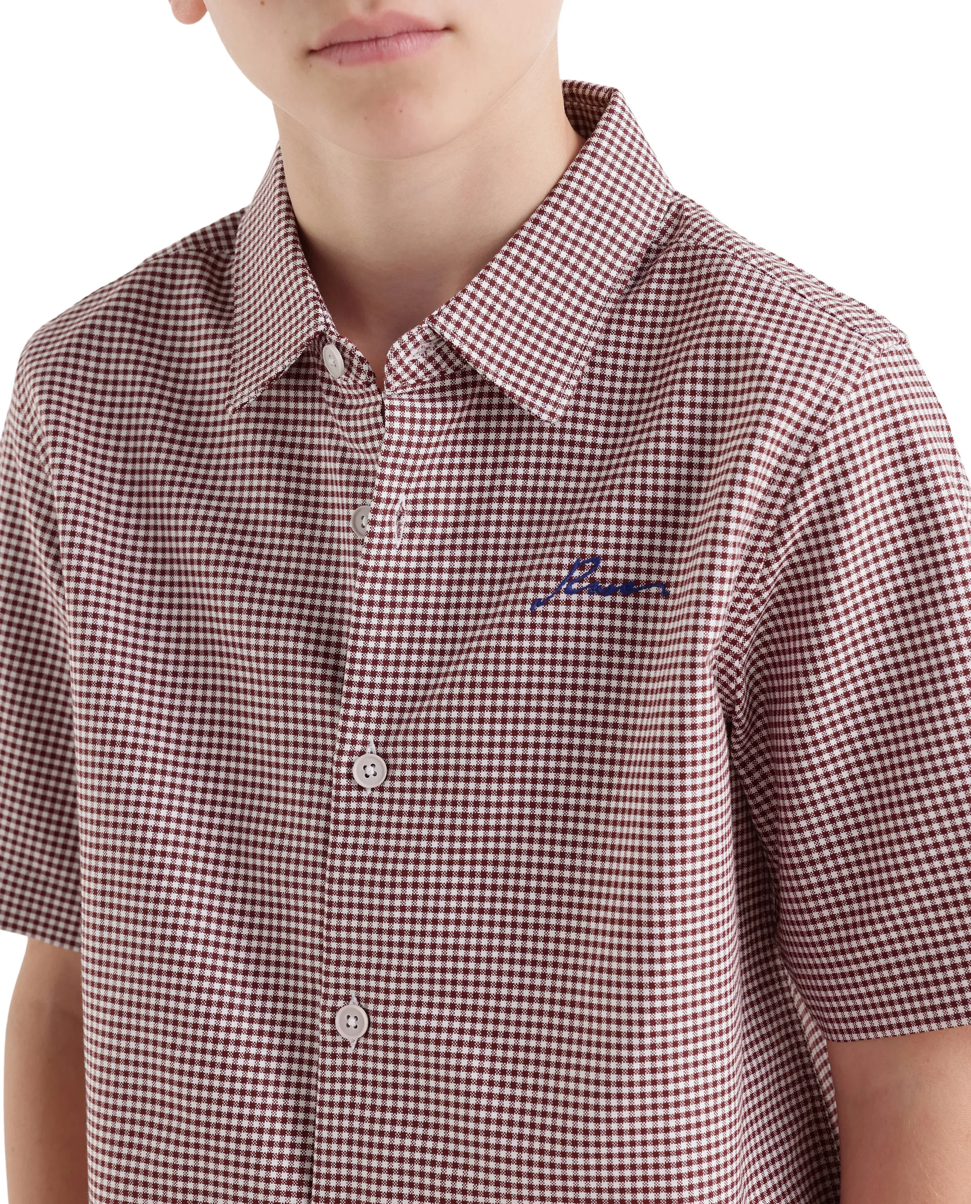 Rare Ones Kids Larton Dark Maroon Cotton Fabric Button Closure Regular Fit Shirt - Image 4
