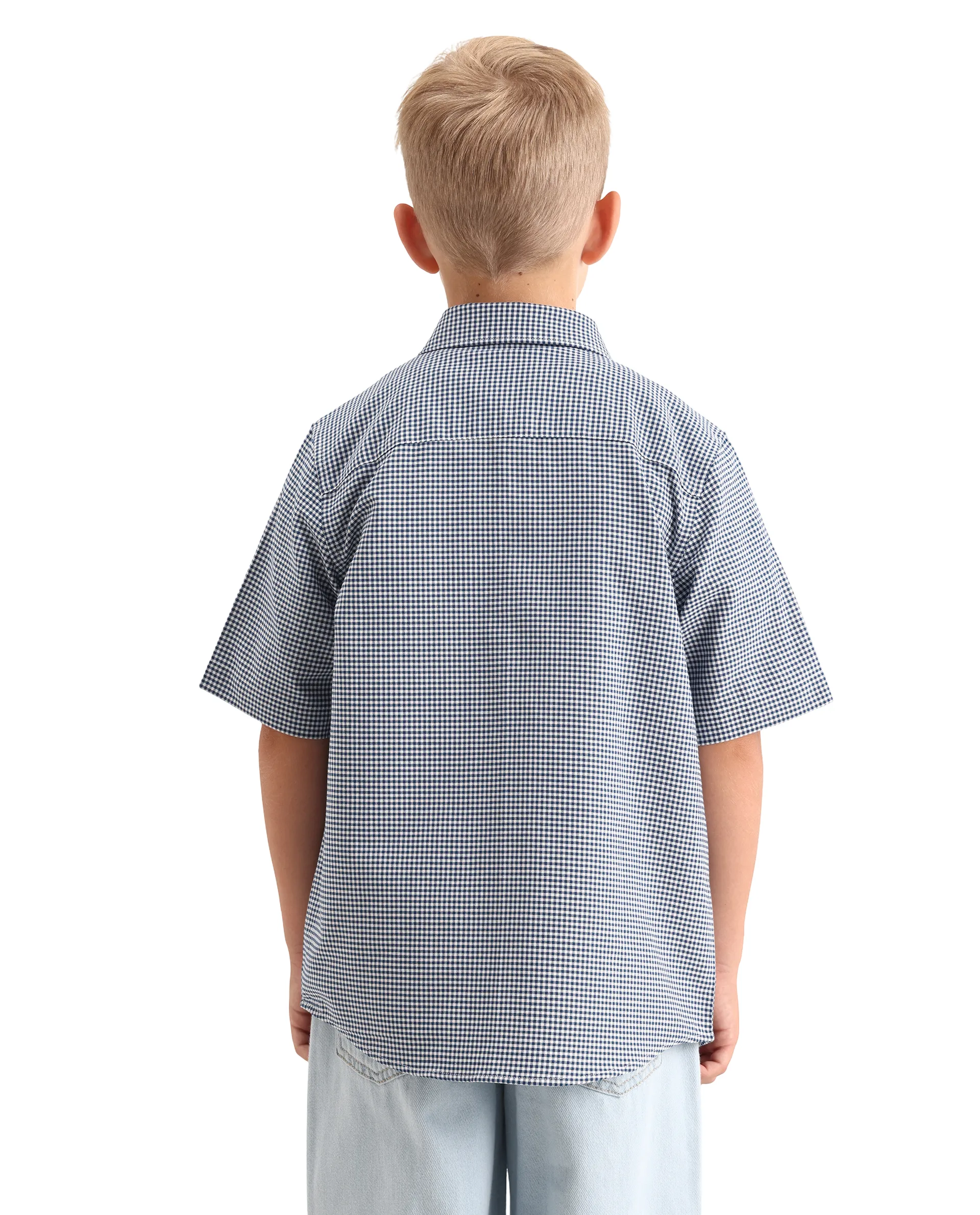 Rare Ones Kids Larton Light Blue Cotton Fabric Button Closure Regular Fit Shirt - Image 7