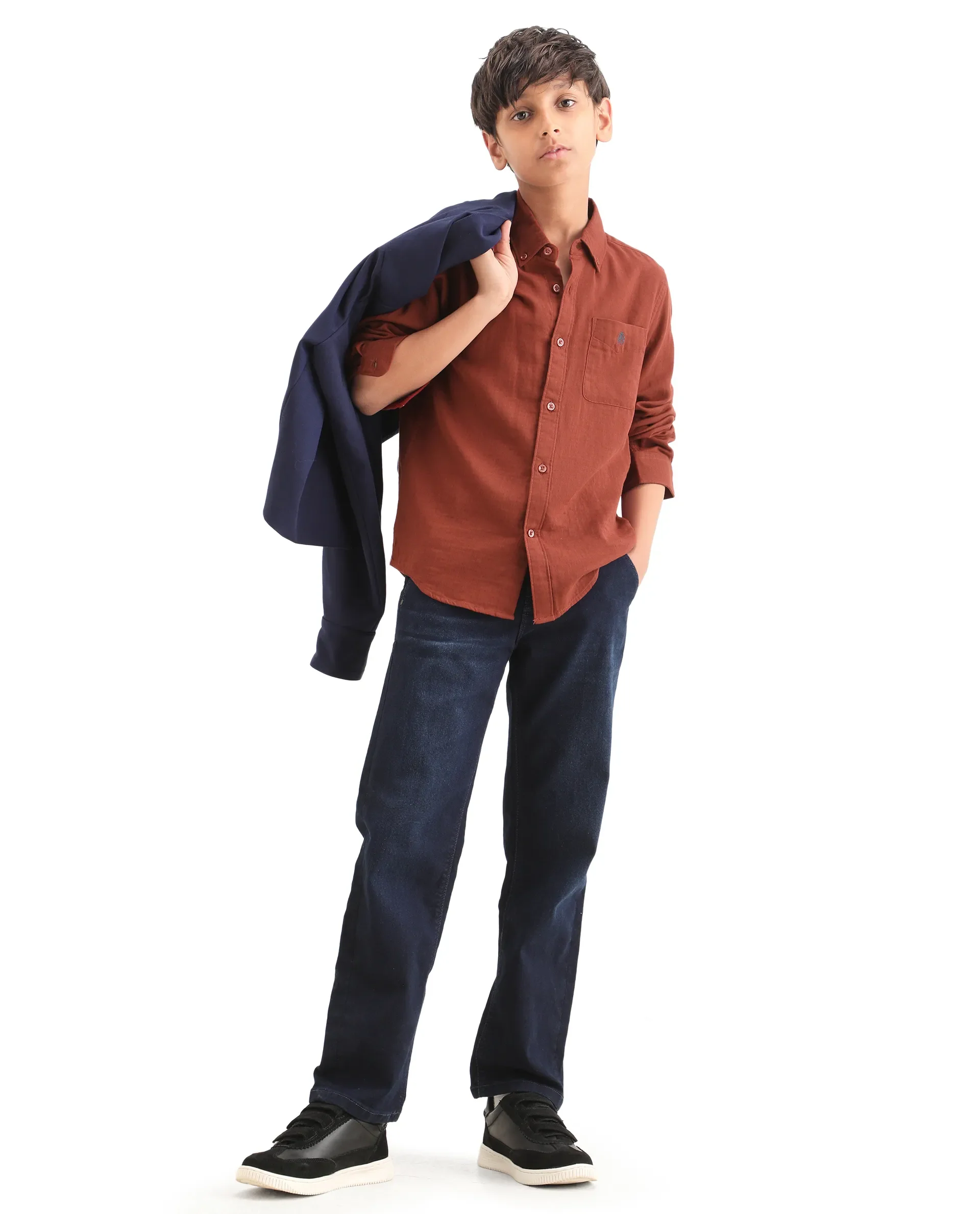 Rare Ones Kids Layerr-K-Fs-26 Brown Cotton Blend Button Closure Regular Fit Shirt - Image 2