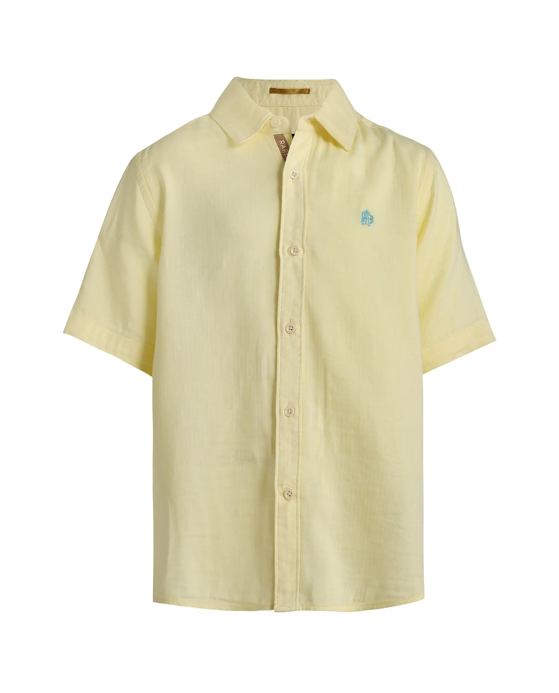 Rare Ones Kids Layerr-K-Hs-26 Light Yellow Cotton Blend Button Closure Regular Fit Shirt - Image 2