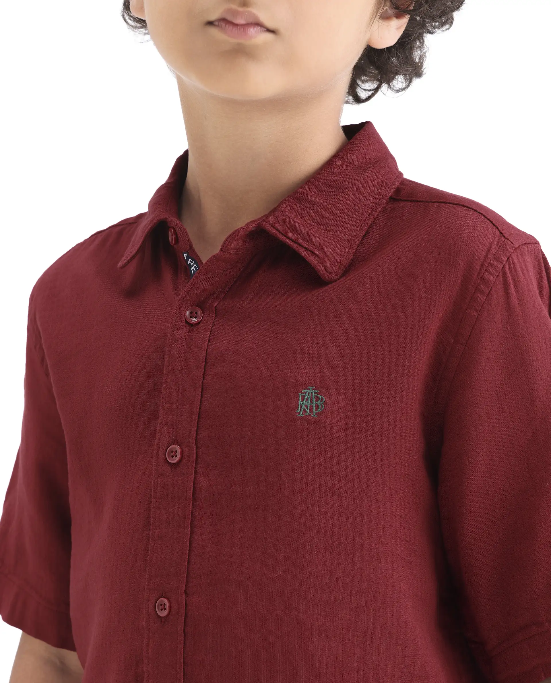 Rare Ones Kids Layerr-K-Hs-26 Red Cotton Blend Button Closure Regular Fit Shirt - Image 3
