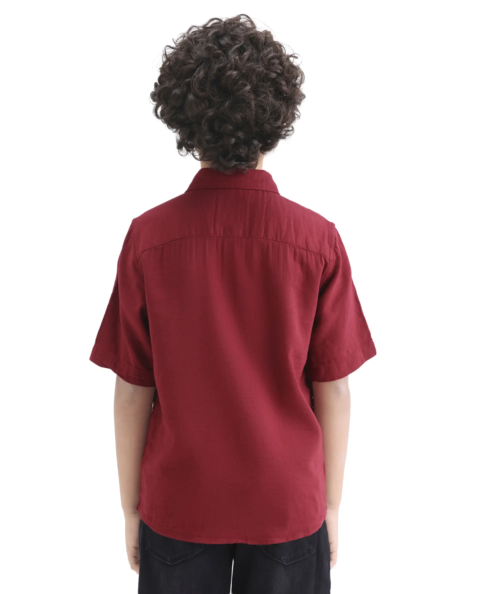 Rare Ones Kids Layerr-K-Hs-26 Red Cotton Blend Button Closure Regular Fit Shirt - Image 7