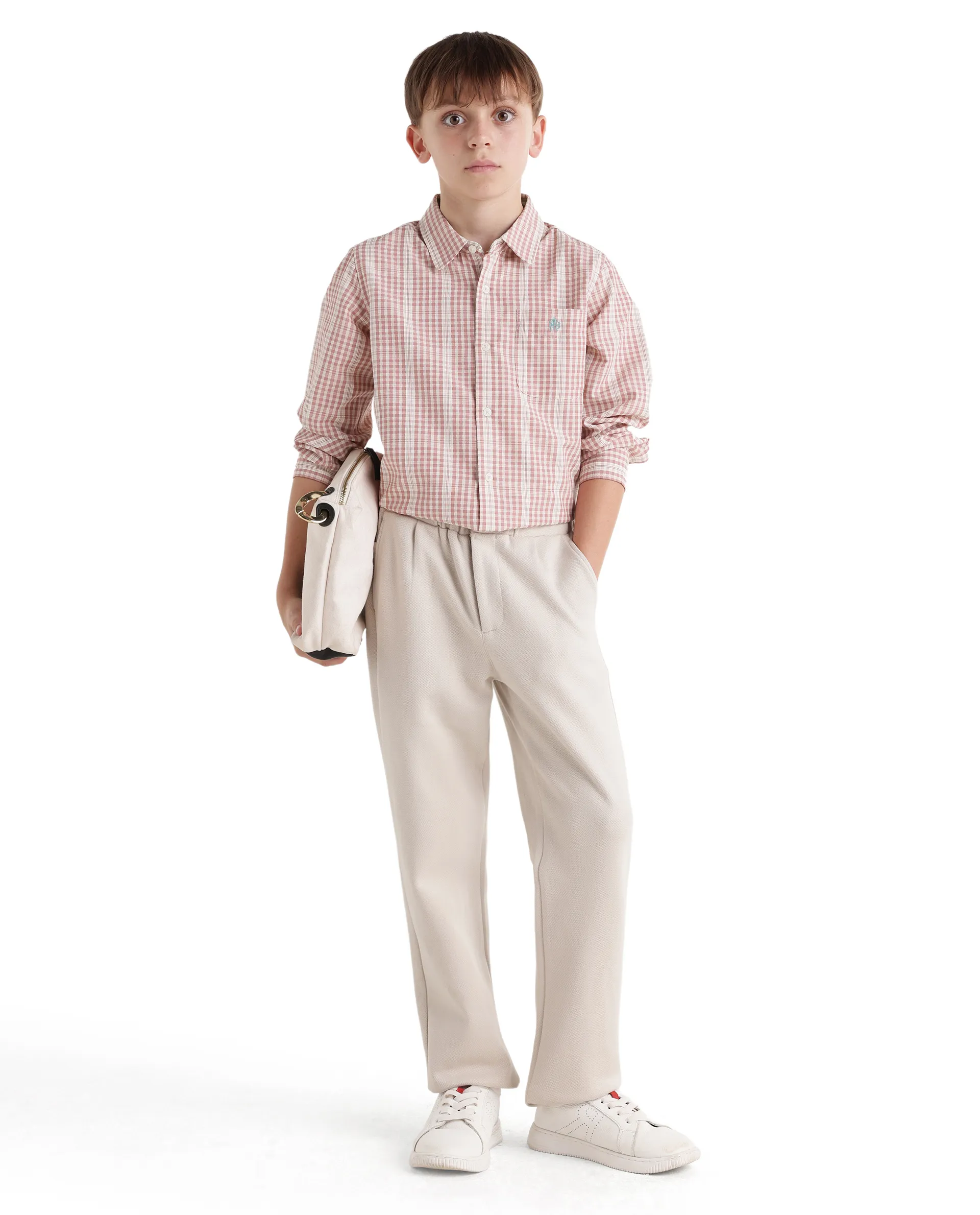 Rare Ones Kids Luton Dark Red Polyester Blend Fabric Button Closure Regular Fit Shirt - Image 2