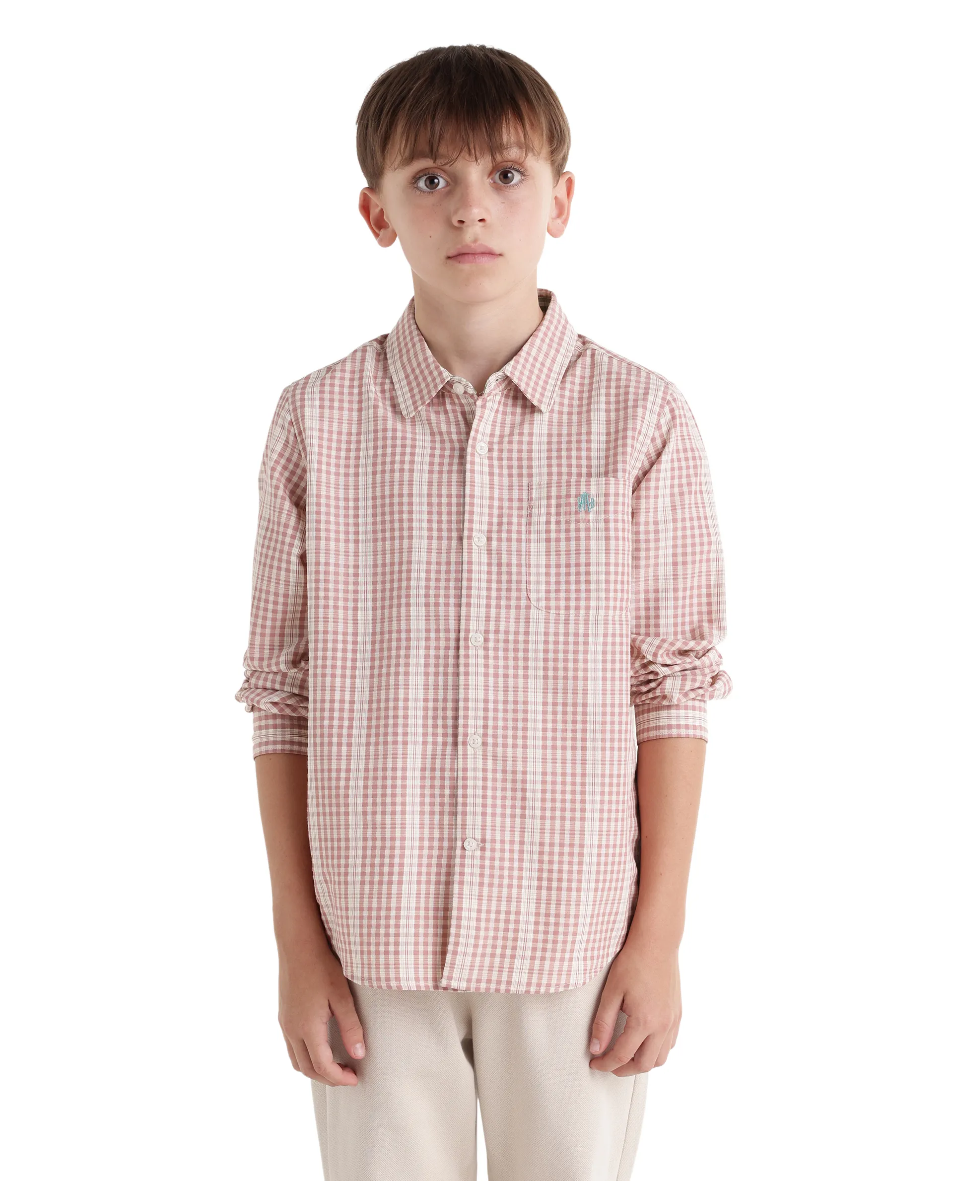 Rare Ones Kids Luton Dark Red Polyester Blend Fabric Button Closure Regular Fit Shirt - Image 3