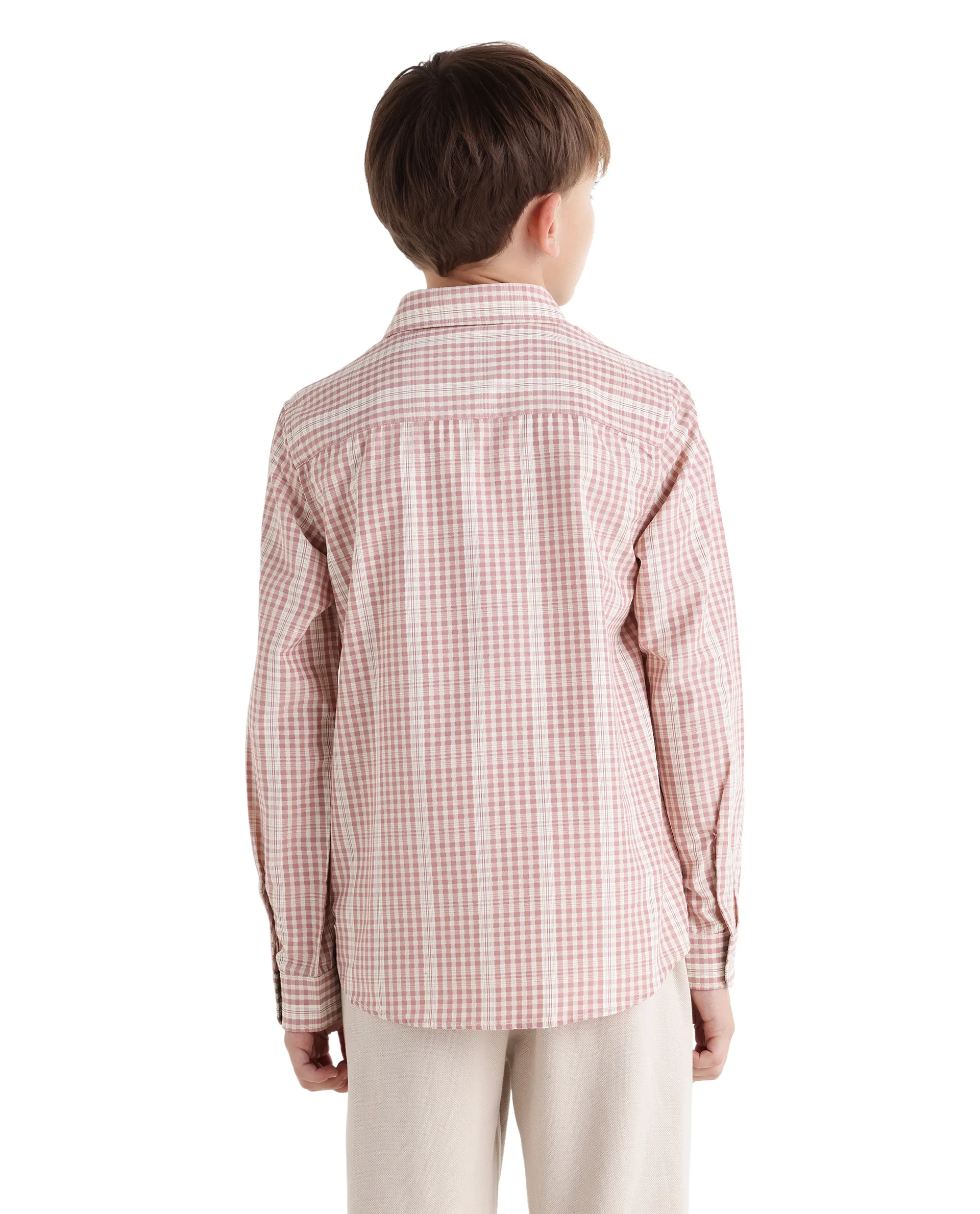 Rare Ones Kids Luton Dark Red Polyester Blend Fabric Button Closure Regular Fit Shirt - Image 7