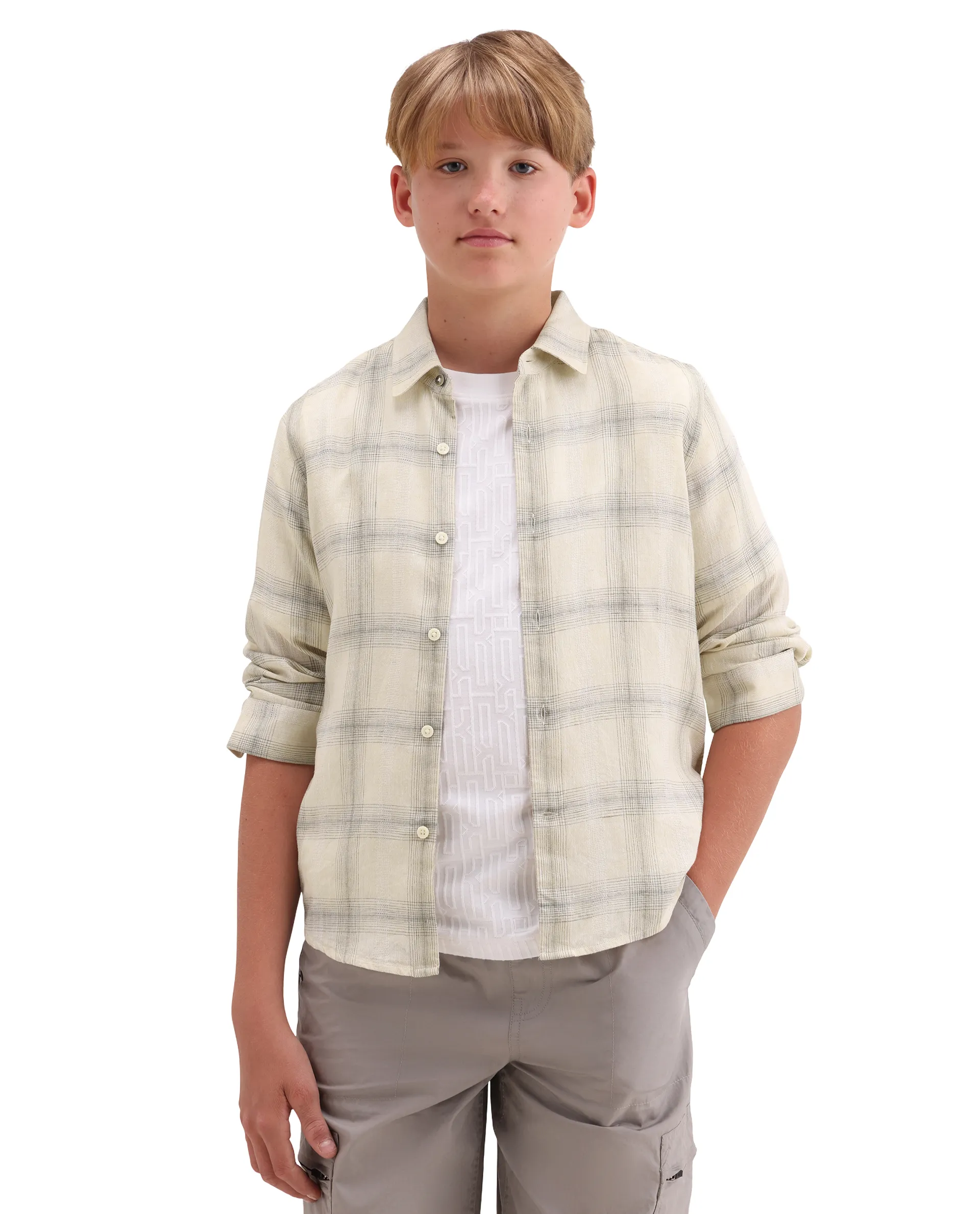 Rare Ones Kids Pinge-26K Pink Cotton Blend Button Closure Regular Fit Shirt - Image 3