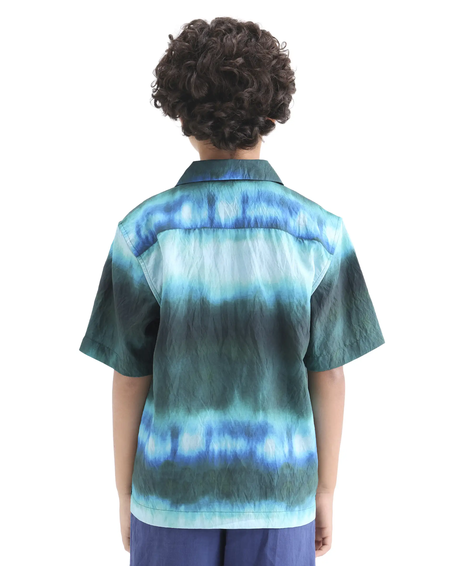 Rare Ones Kids Polar Green Viscose Blend Button Closure Boxy Fit Shirt - Image 7