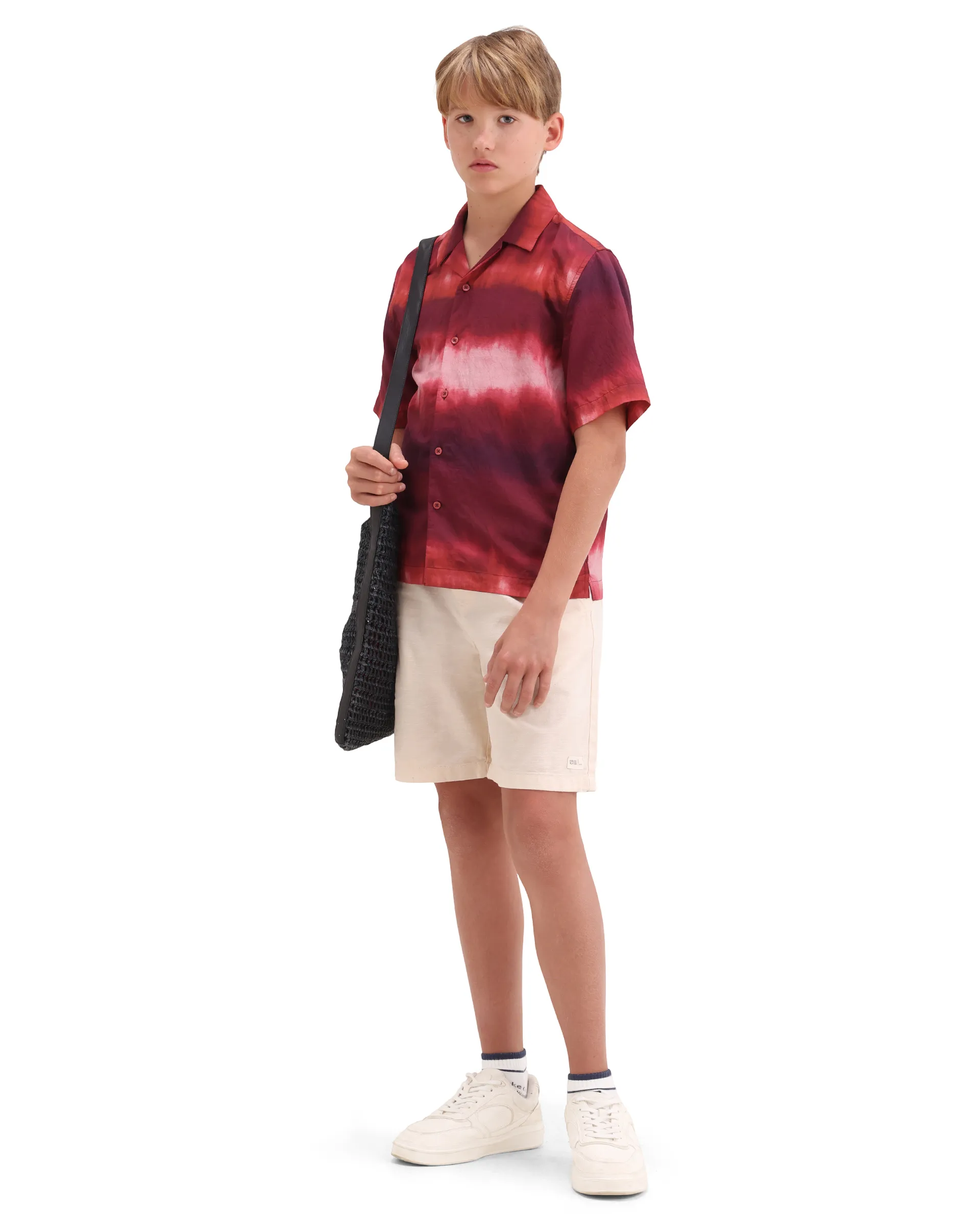 Rare Ones Kids Polar Red Viscose Blend Button Closure Boxy Fit Shirt - Image 3