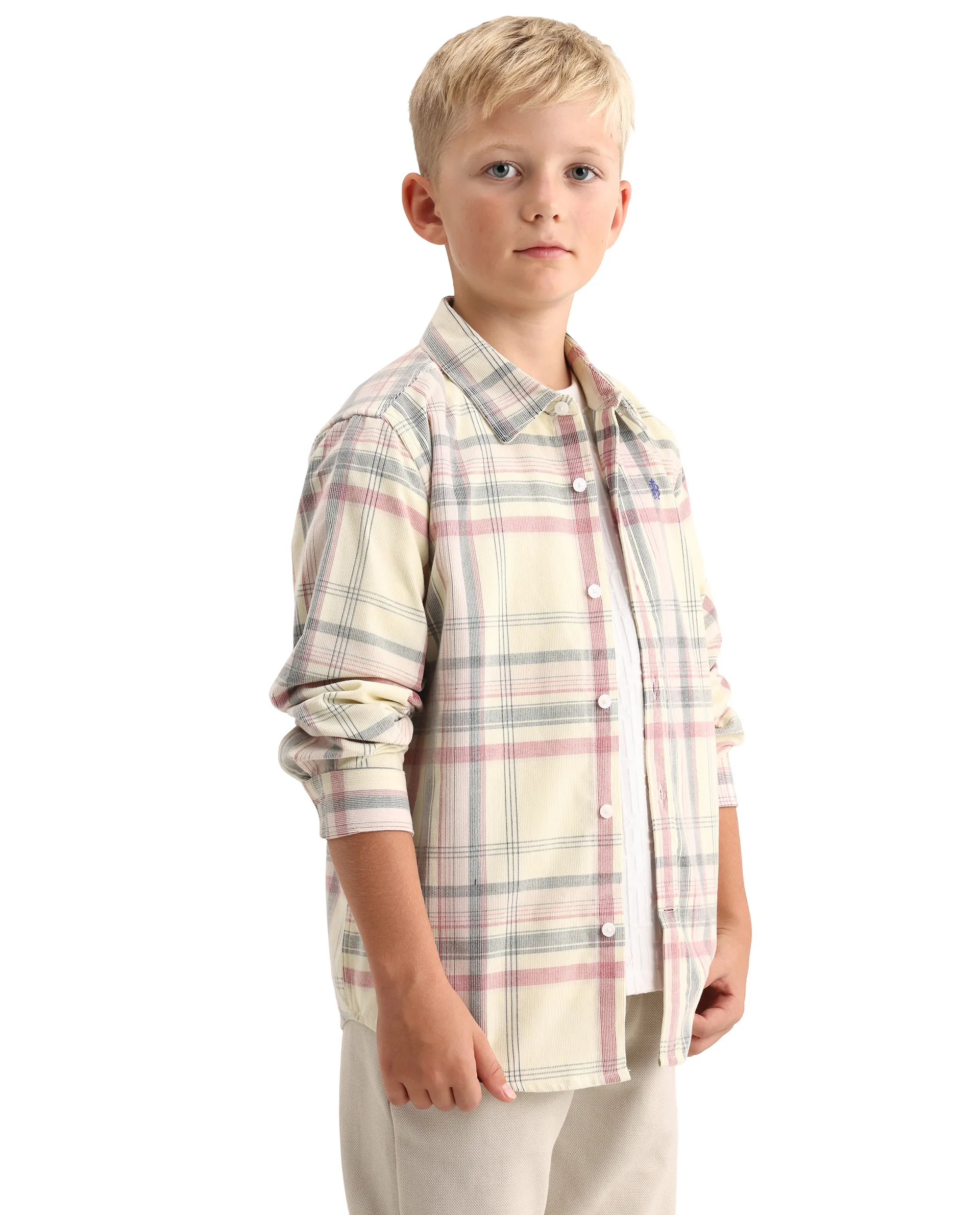 Rare Ones Kids Throo Light Red Cotton Blend Fabric Button Closure Regular Fit Shirt - Image 6