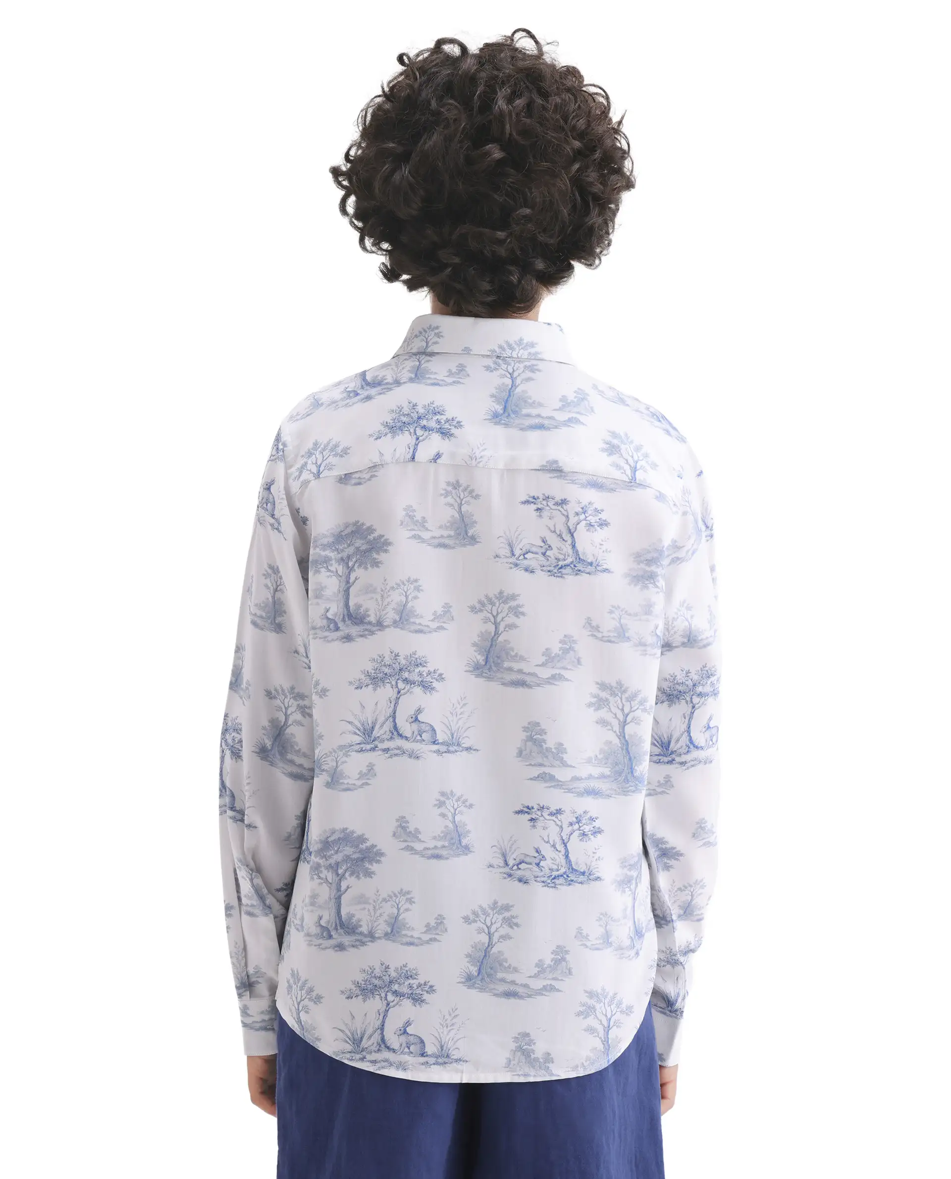 Rare Ones Kids Toile-S Blue Viscose Button Closure Regular Fit Shirt - Image 7