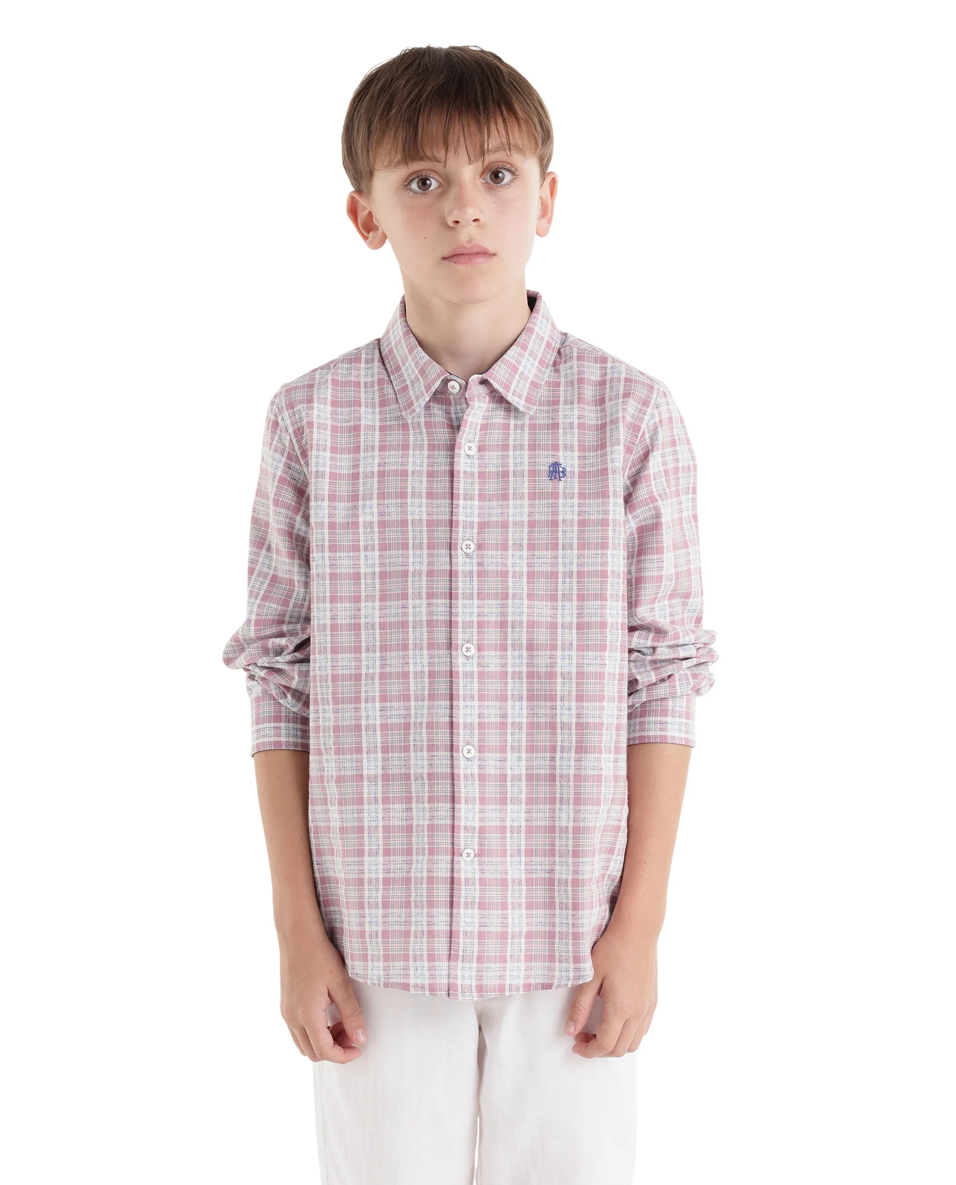 Rare Ones Kids Venzor Dark Maroon Cotton Fabric Button Closure Regular Fit Shirt - Image 3