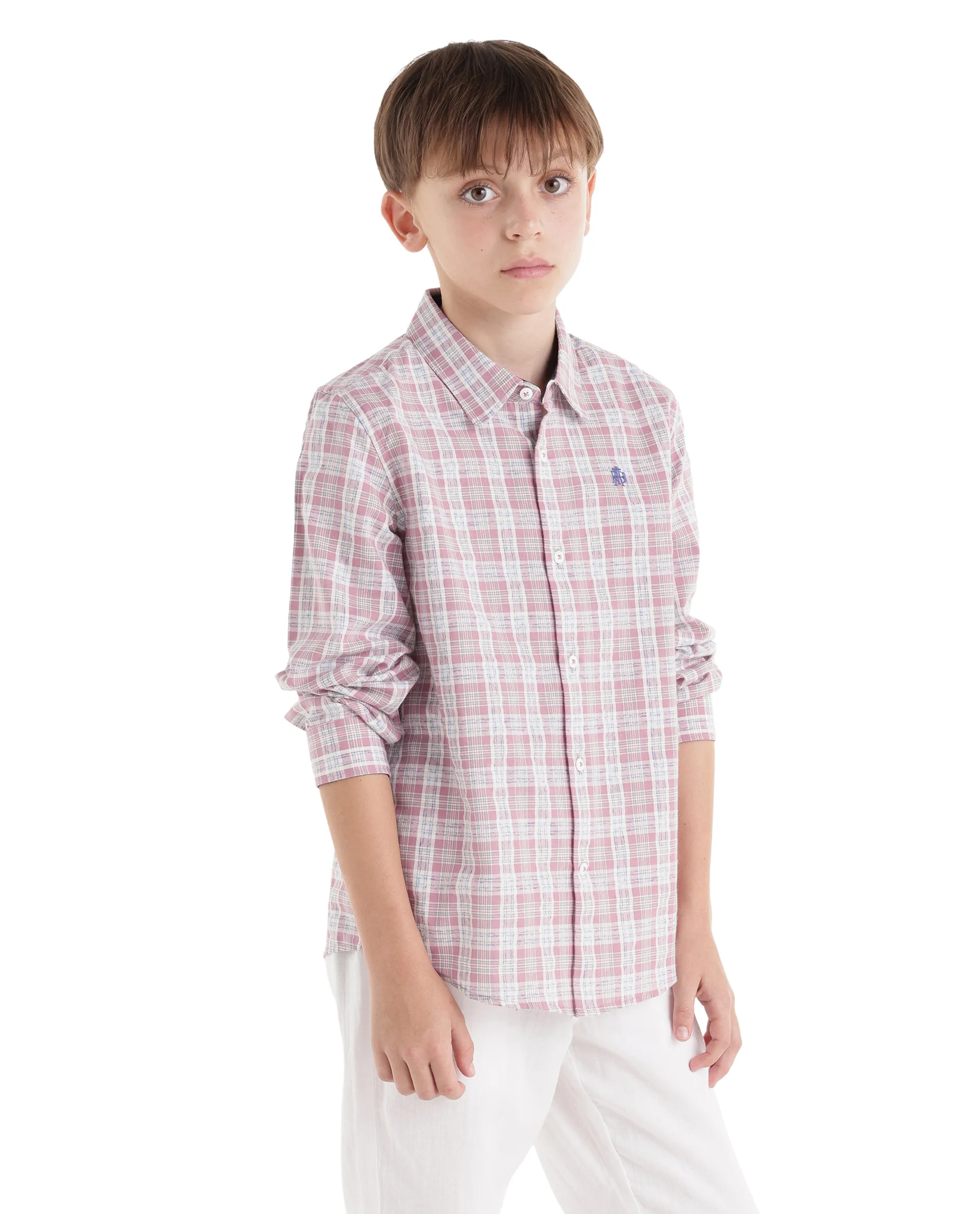 Rare Ones Kids Venzor Dark Maroon Cotton Fabric Button Closure Regular Fit Shirt - Image 5