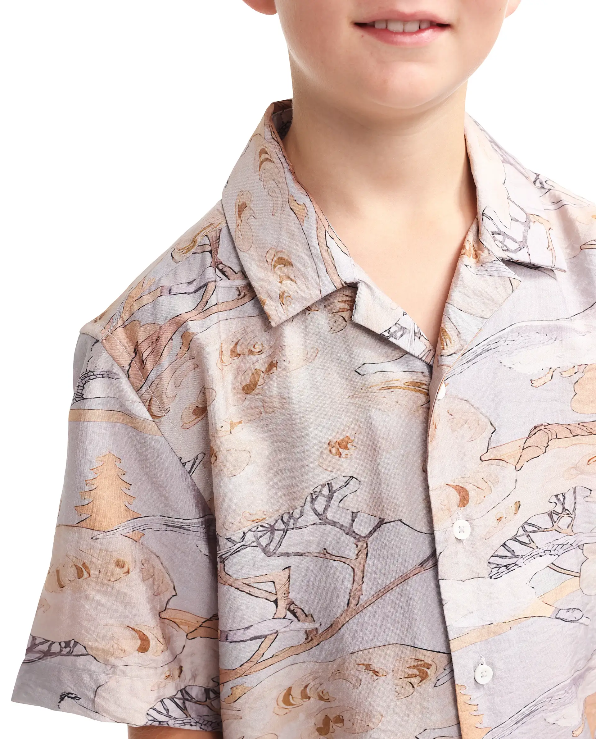 Rare Ones Kids Zeno Light Purple Viscose Blend Fabric Button Closure Boxy Fit Shirt - Image 4