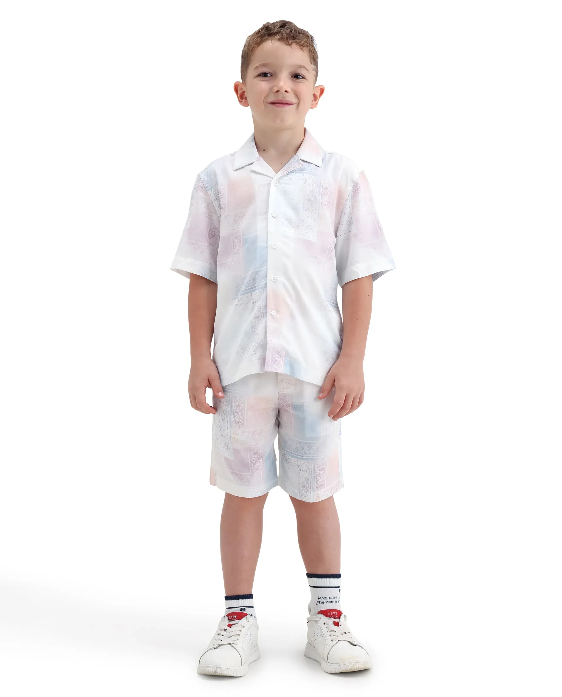 Rare Ones Kids Adrin-B Off White Viscose Rayon Button Closure Regular Fit Shorts - Image 5