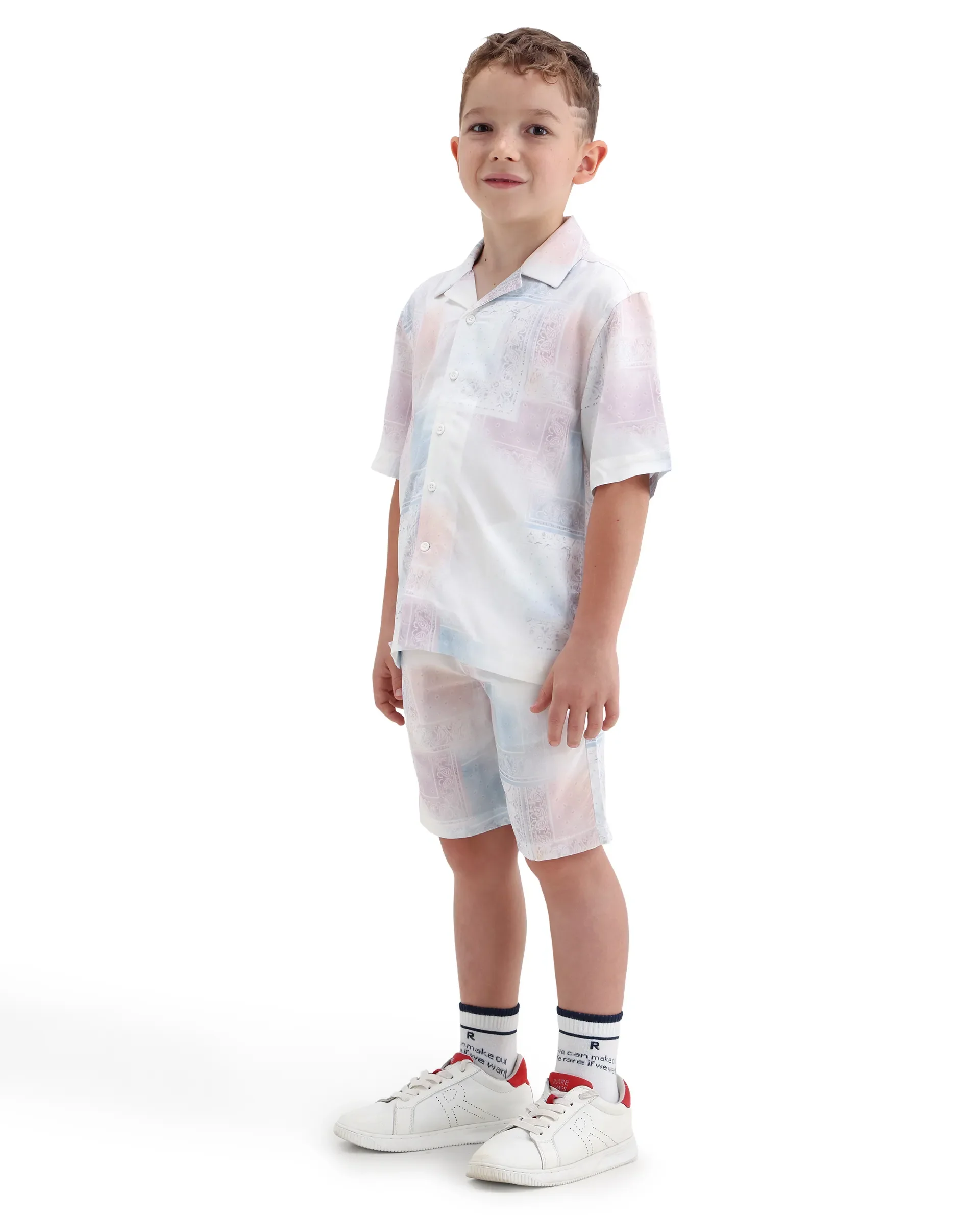 Rare Ones Kids Adrin-B Off White Viscose Rayon Button Closure Regular Fit Shorts - Image 7