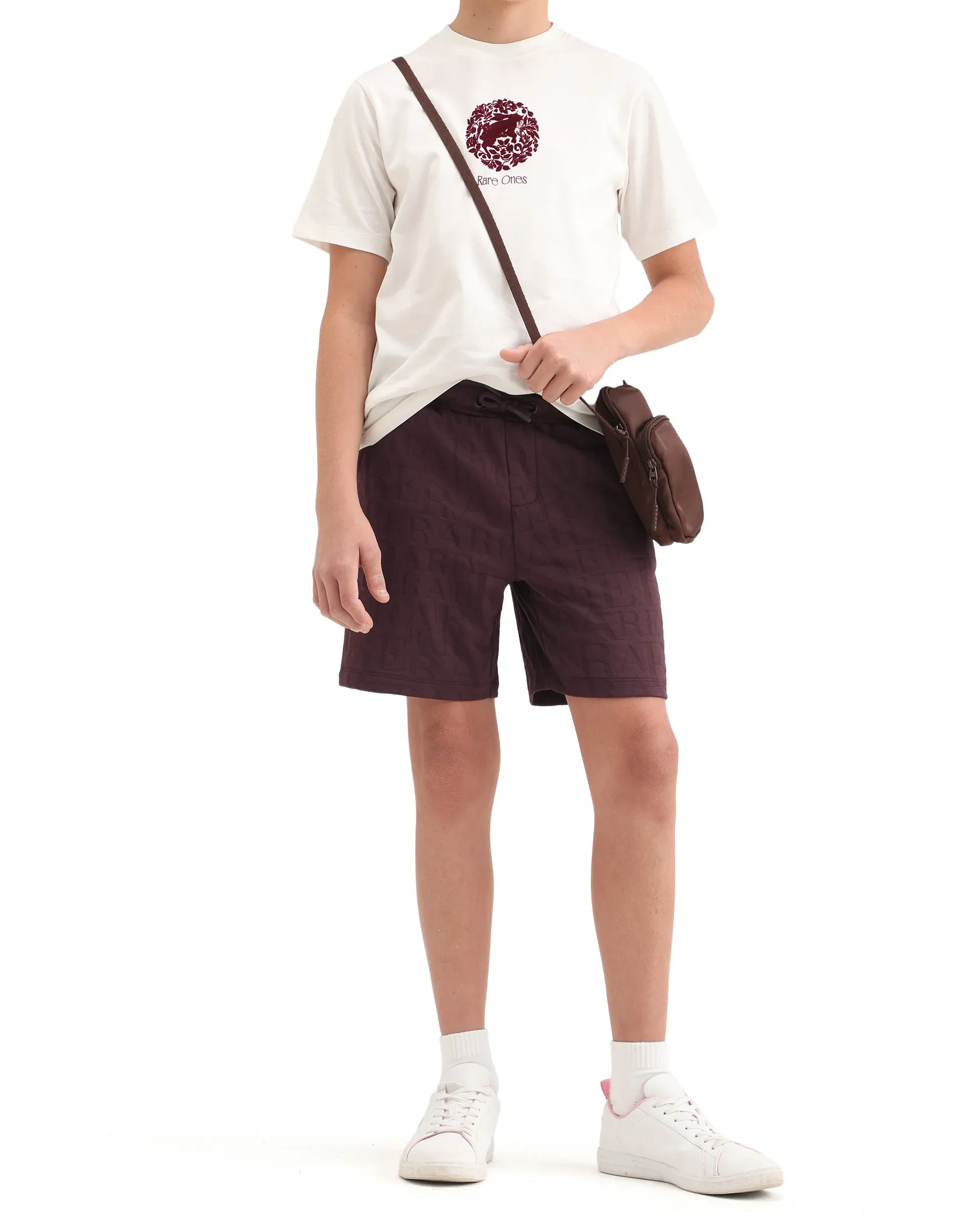 Rare Ones Kids Alti-B Brown Polyester Blend Drawstring Closure All Over Print Regular Fit Shorts - Image 2