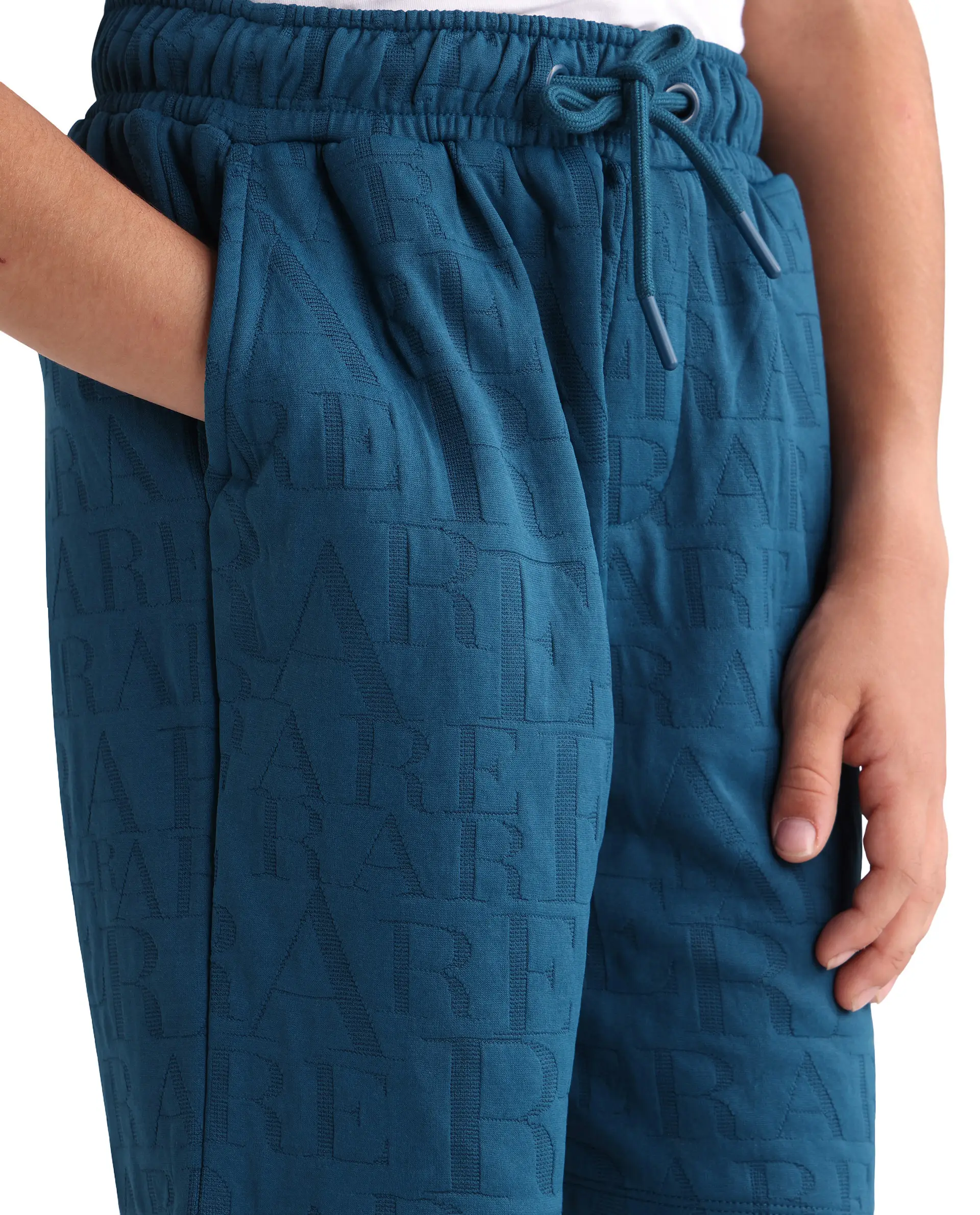 Rare Ones Kids Alti-B Teal Polyester Blend Drawstring Closure All Over Print Regular Fit Shorts - Image 3