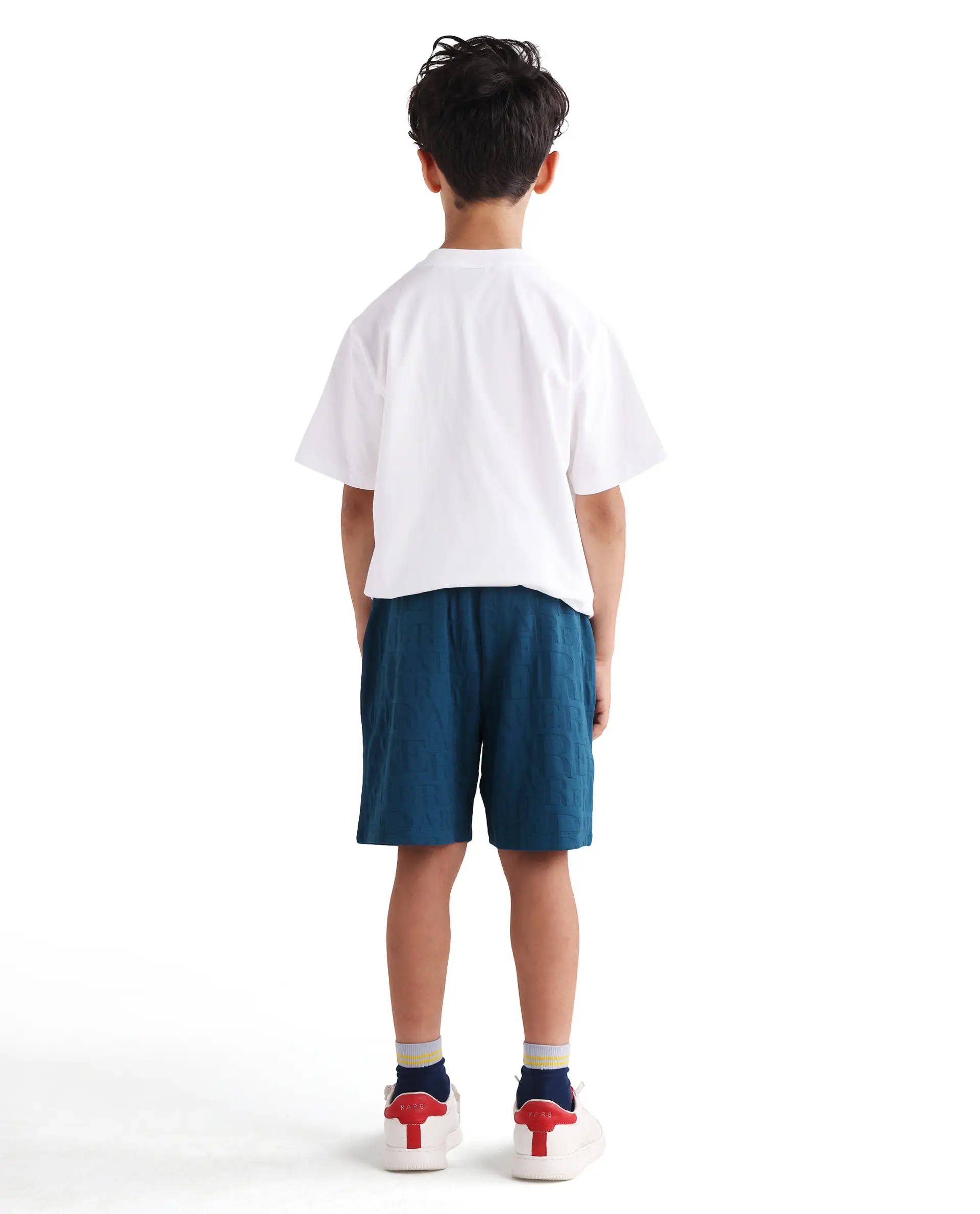 Rare Ones Kids Alti-B Teal Polyester Blend Drawstring Closure All Over Print Regular Fit Shorts - Image 6