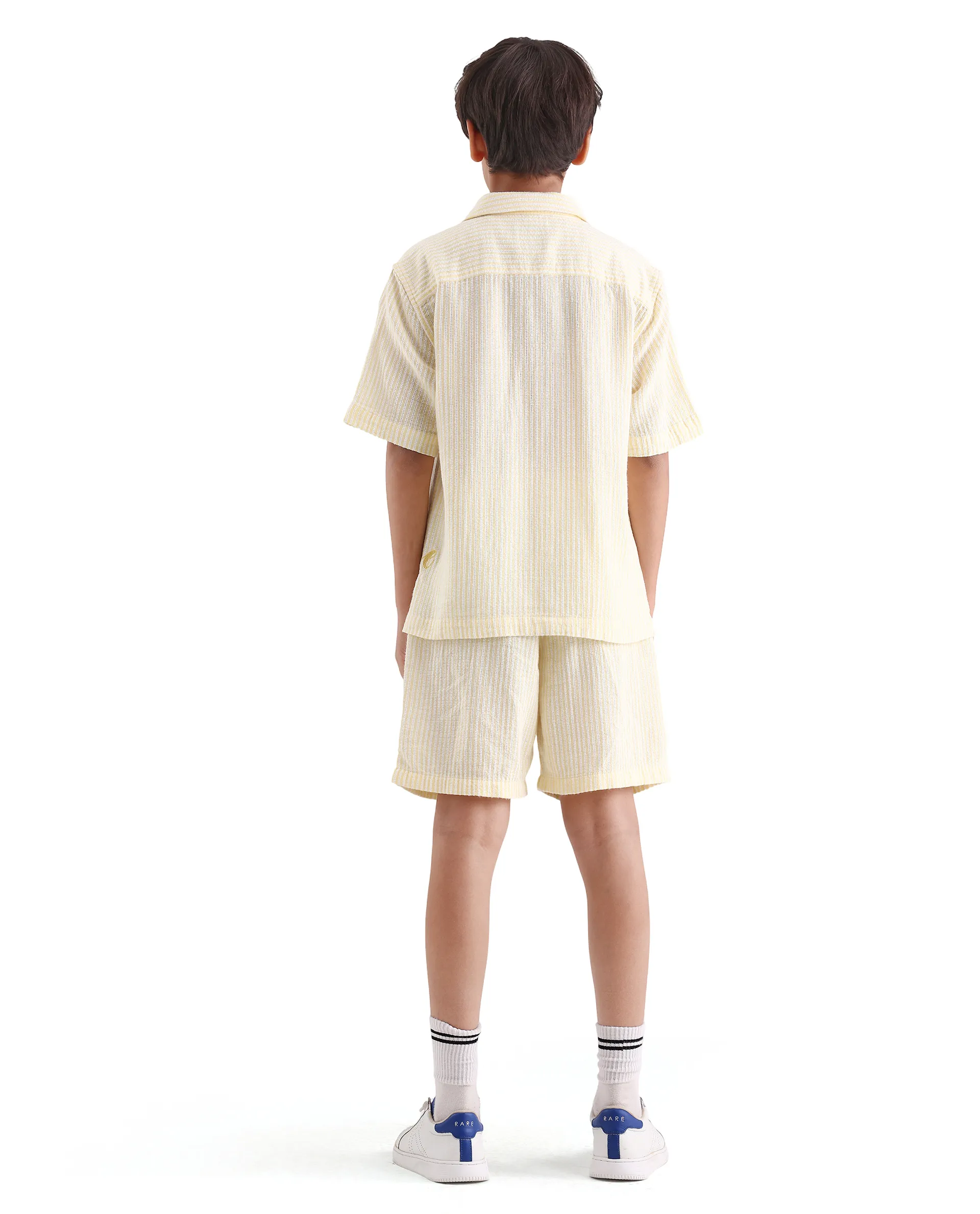 Rare Ones Kids Clyd-B Yellow Linen Blend Button Closure Regular Fit Shorts - Image 8