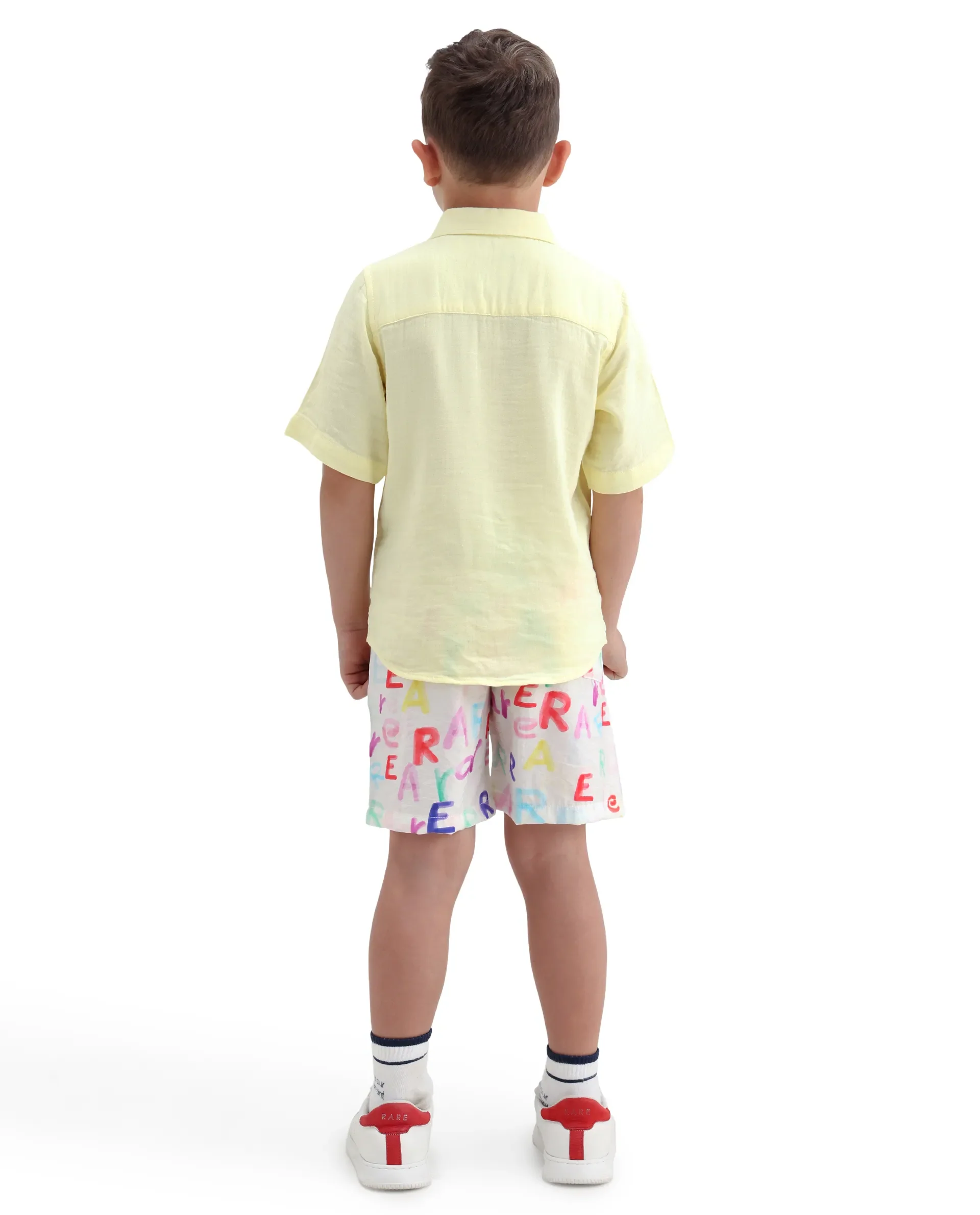 Rare Ones Kids Cron-B Off White Viscose Blend Button Closure Regular Fit Shorts - Image 8
