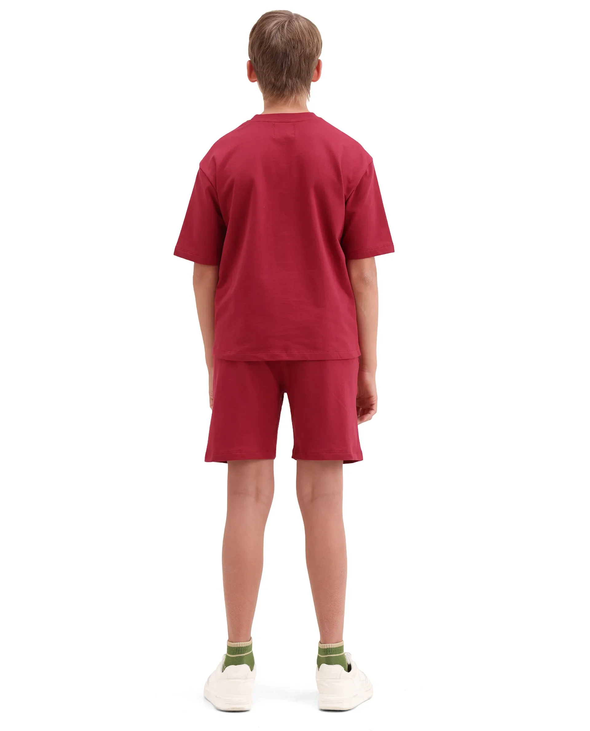 Rare Ones Kids Cubi-B Red Cotton Fabric Drawstring Closure Digital Print Regular Fit Shorts - Image 9