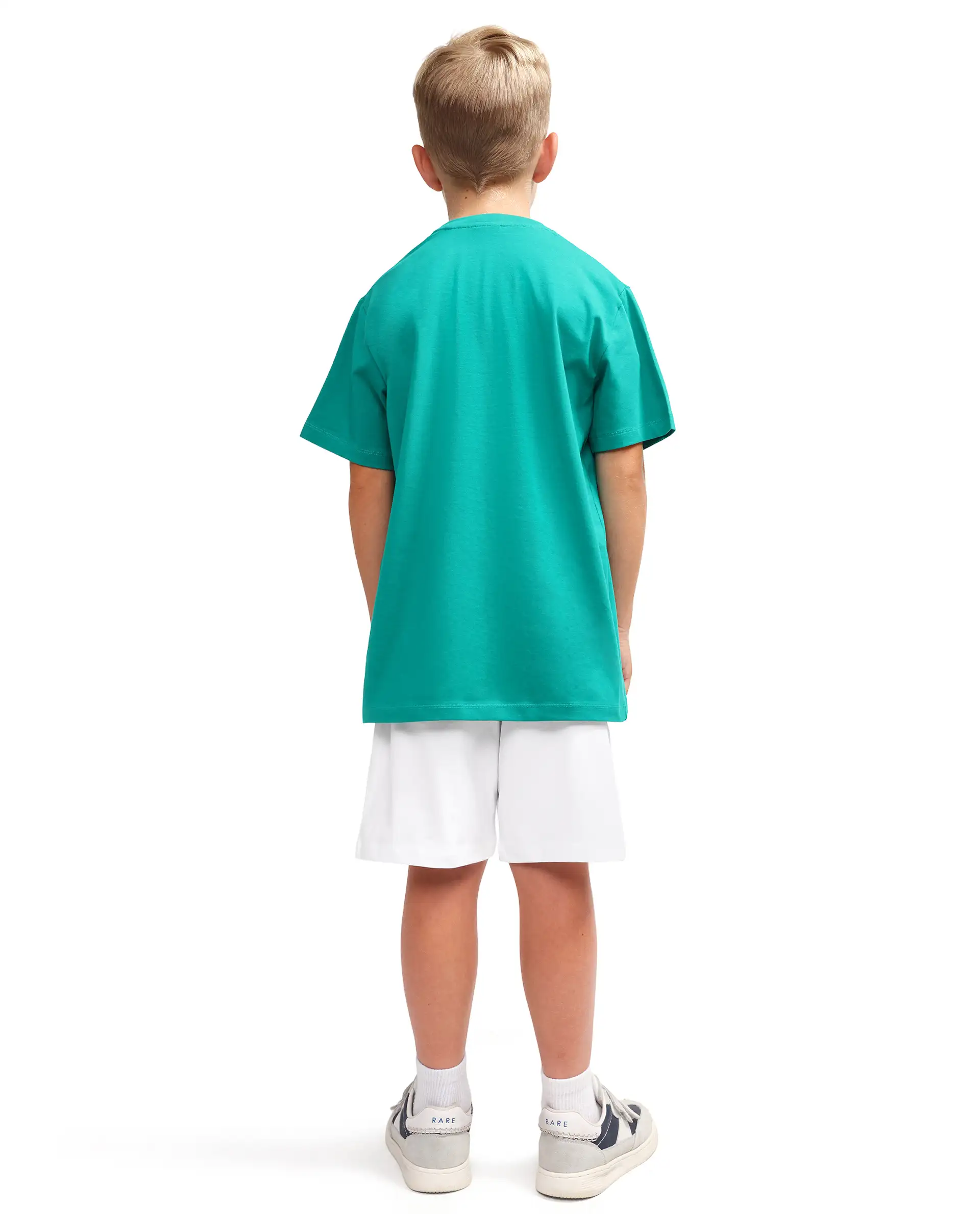 Rare Ones Kids Dream-B White Cotton Fabric Drawstring Closure Badge Applique Regular Fit Shorts - Image 9