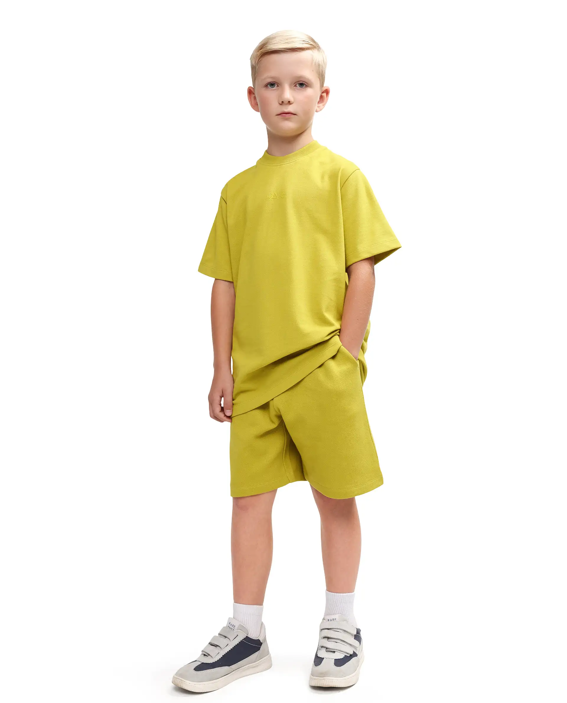 Rare Ones Kids Heros-B Fluorescent Yellow Polyester Blend Fabric Button And Zipper Closure Hd Print Regular Fit Shorts - Image 8