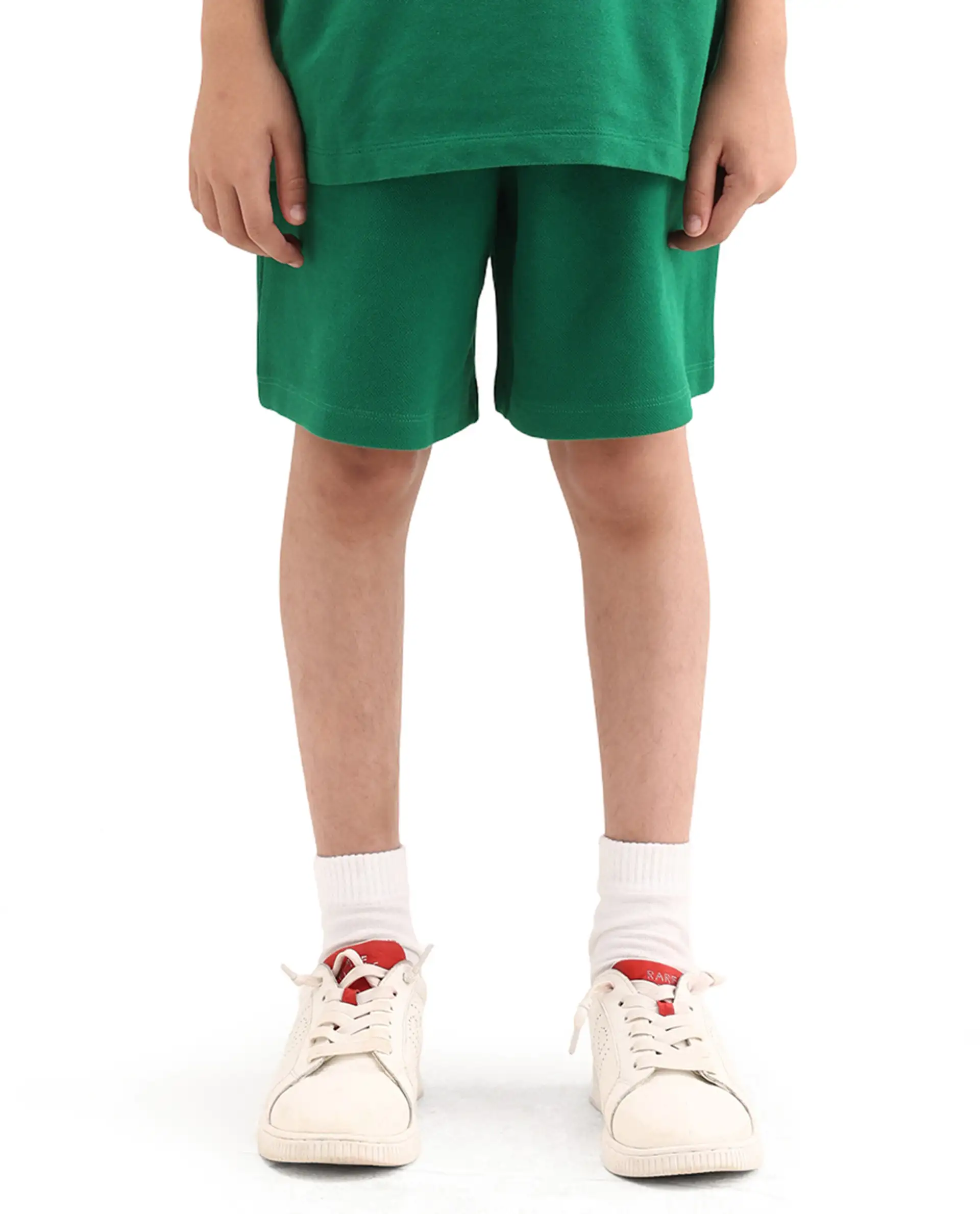 Rare Ones Kids Heros-B Green Polyester Blend Fabric Button And Zipper Closure Hd Print Regular Fit Shorts - Image 2