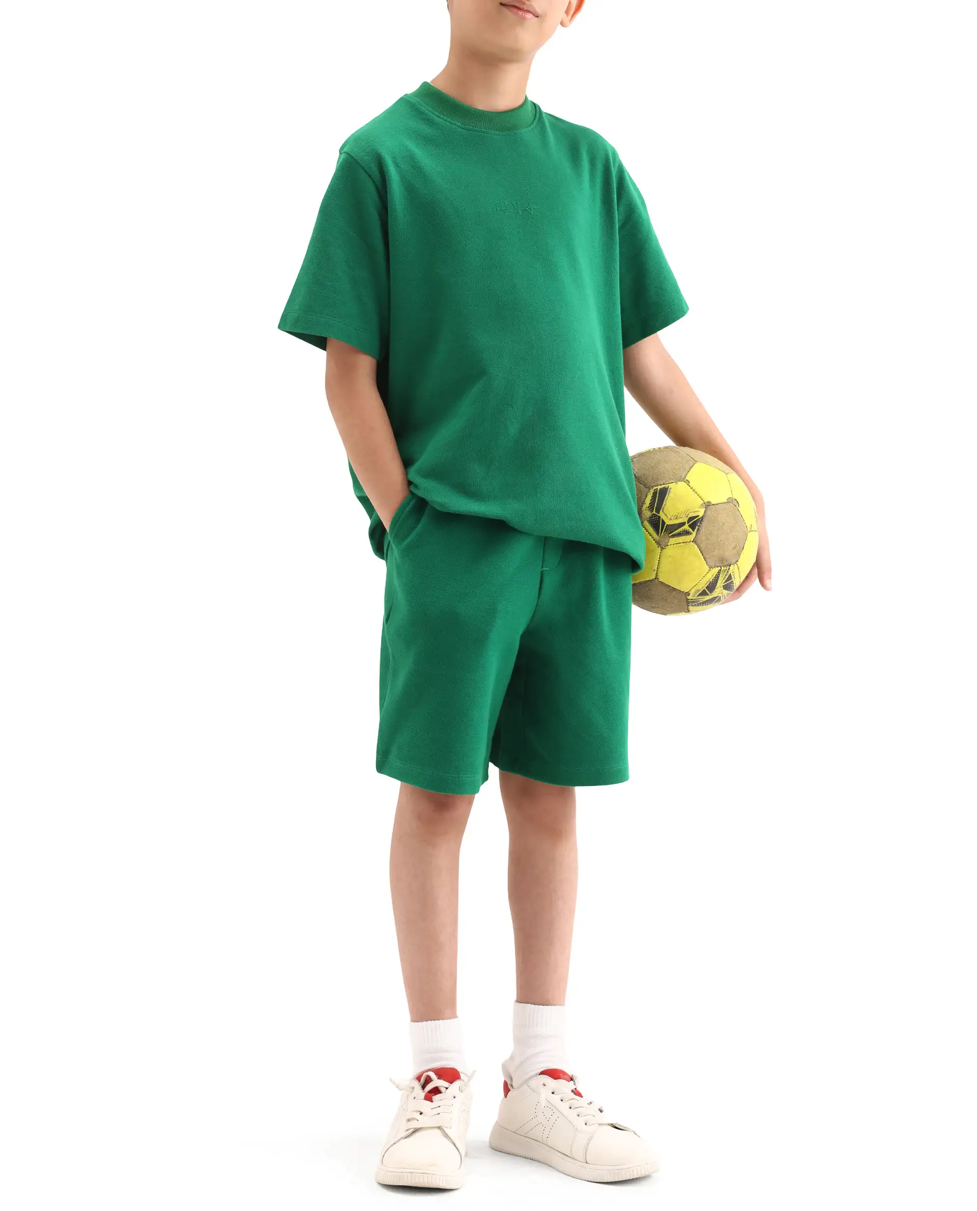 Rare Ones Kids Heros-B Green Polyester Blend Fabric Button And Zipper Closure Hd Print Regular Fit Shorts - Image 3