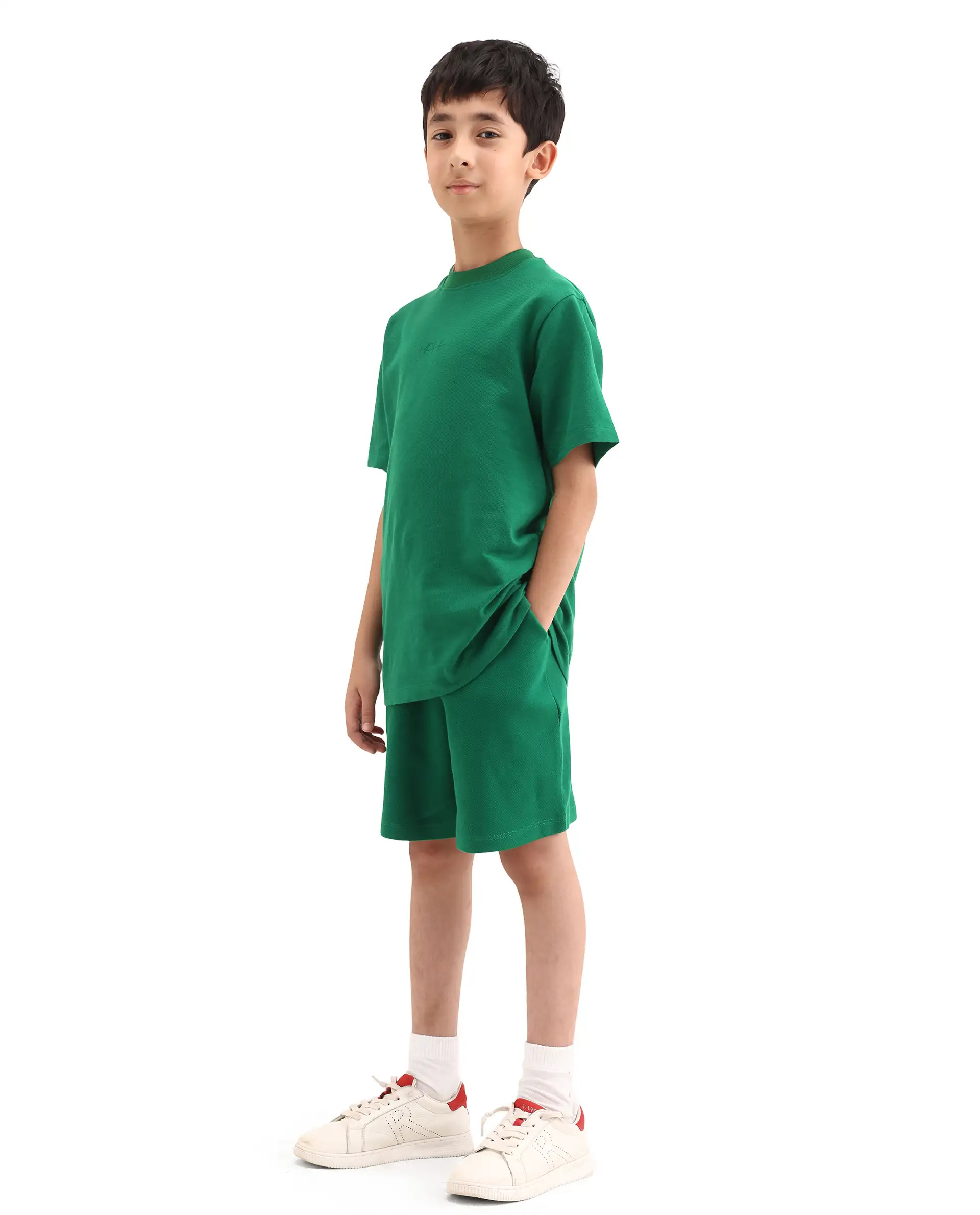 Rare Ones Kids Heros-B Green Polyester Blend Fabric Button And Zipper Closure Hd Print Regular Fit Shorts - Image 7