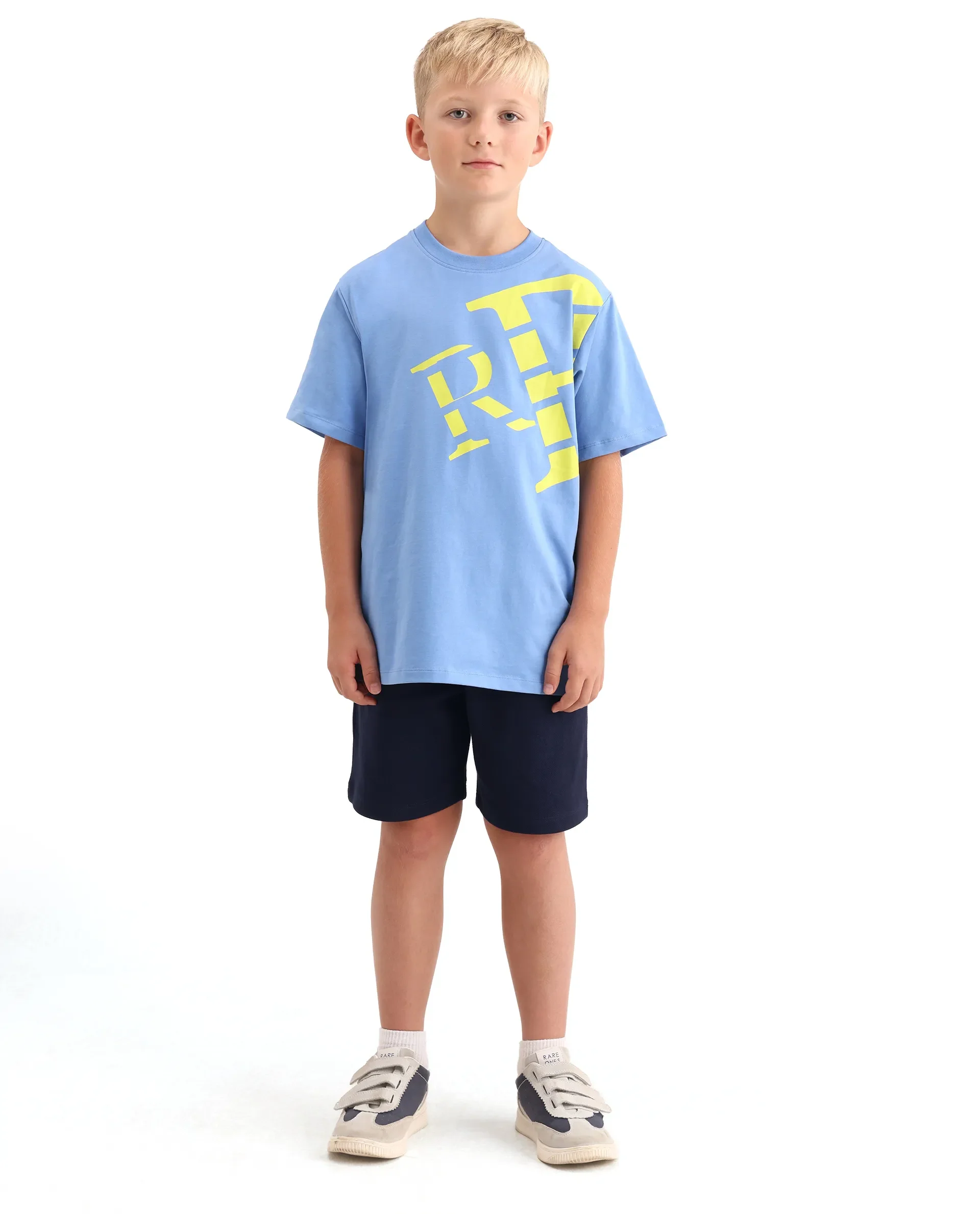 Rare Ones Kids Heros-B Navy Polyester Blend Fabric Button And Zipper Closure Hd Print Regular Fit Shorts - Image 4