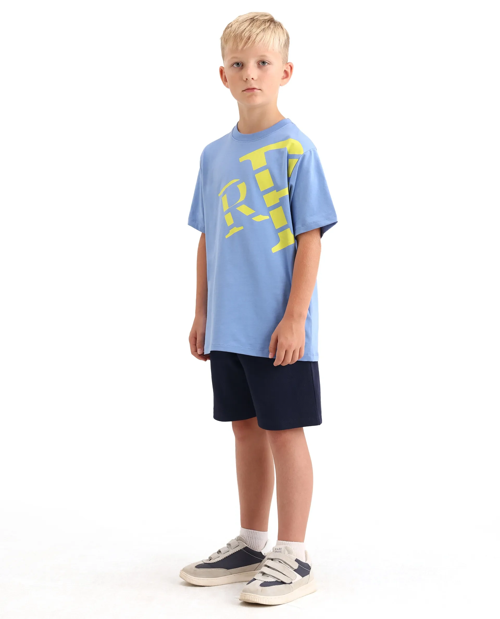 Rare Ones Kids Heros-B Navy Polyester Blend Fabric Button And Zipper Closure Hd Print Regular Fit Shorts - Image 6