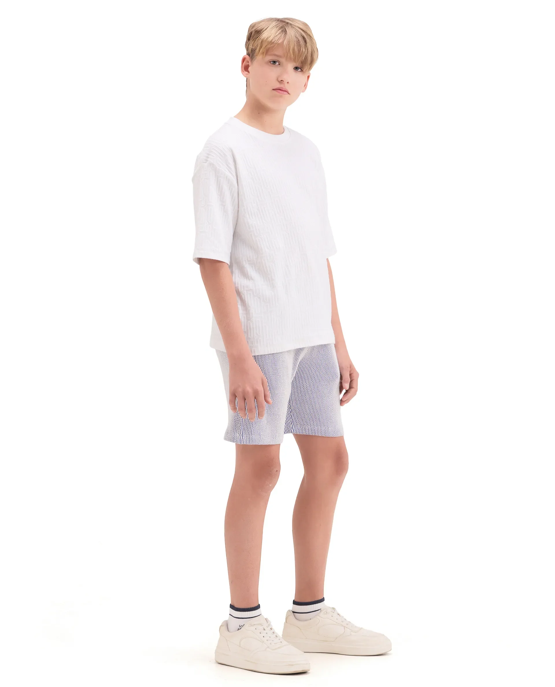 Rare Ones Kids John26-B Light Blue Cotton Blend Fabric Drawstring Closure Regular Fit Shorts - Image 6