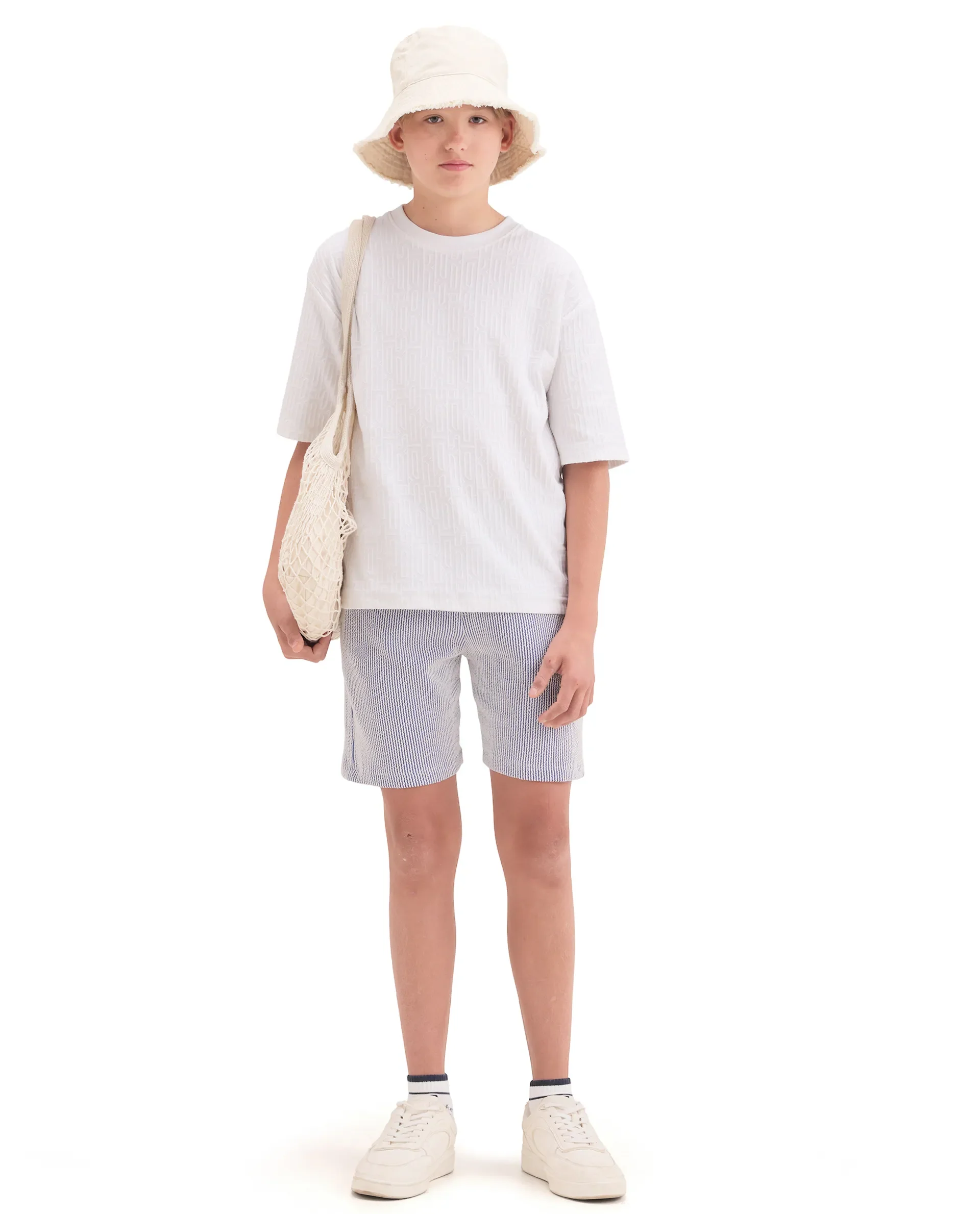 Rare Ones Kids John26-B Light Blue Cotton Blend Fabric Drawstring Closure Regular Fit Shorts - Image 7