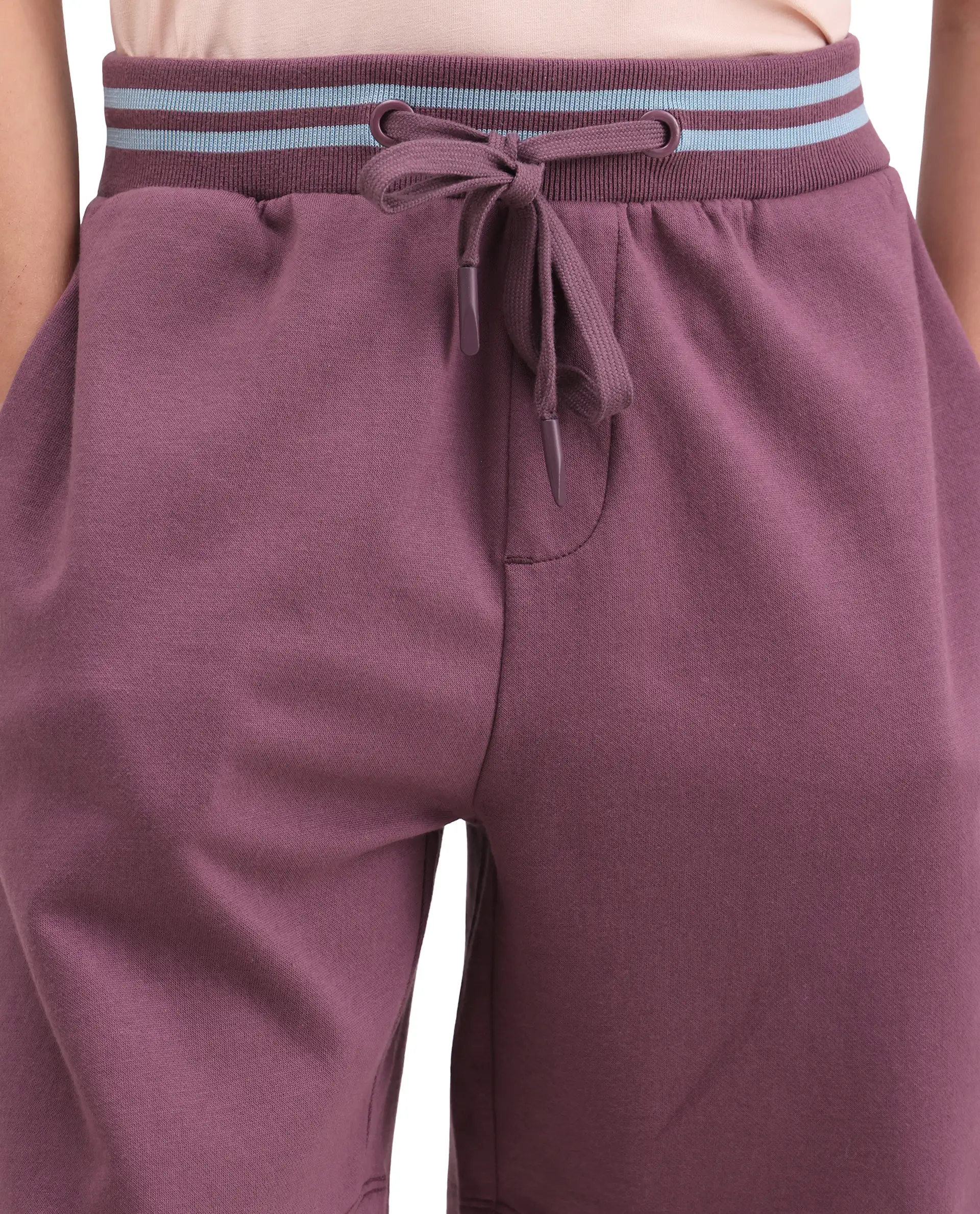 Rare Ones Kids Jonty-B Dark Purple Cotton Blend Fabric Drawstring Closure Regular Fit Shorts - Image 3