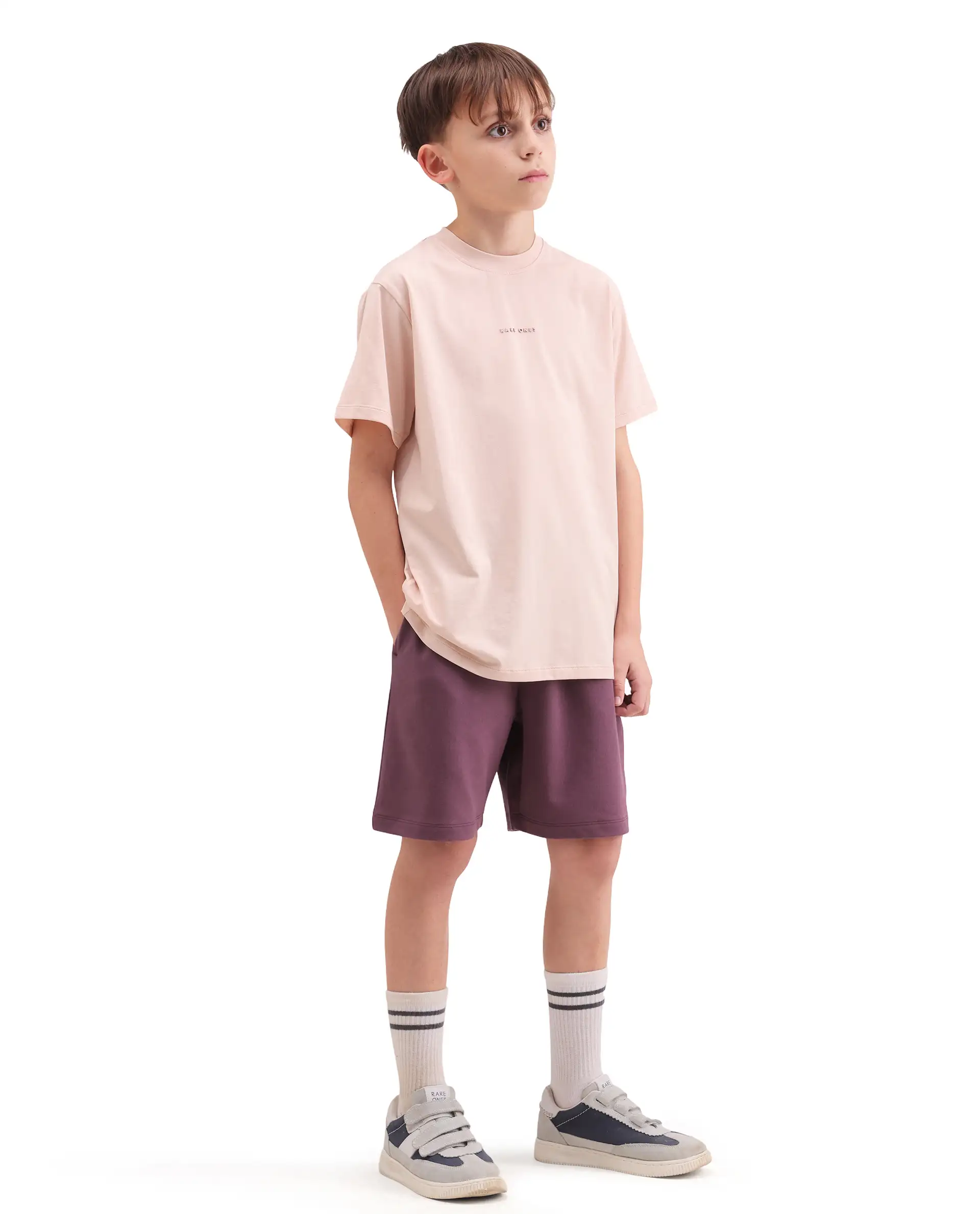 Rare Ones Kids Jonty-B Dark Purple Cotton Blend Fabric Drawstring Closure Regular Fit Shorts - Image 6