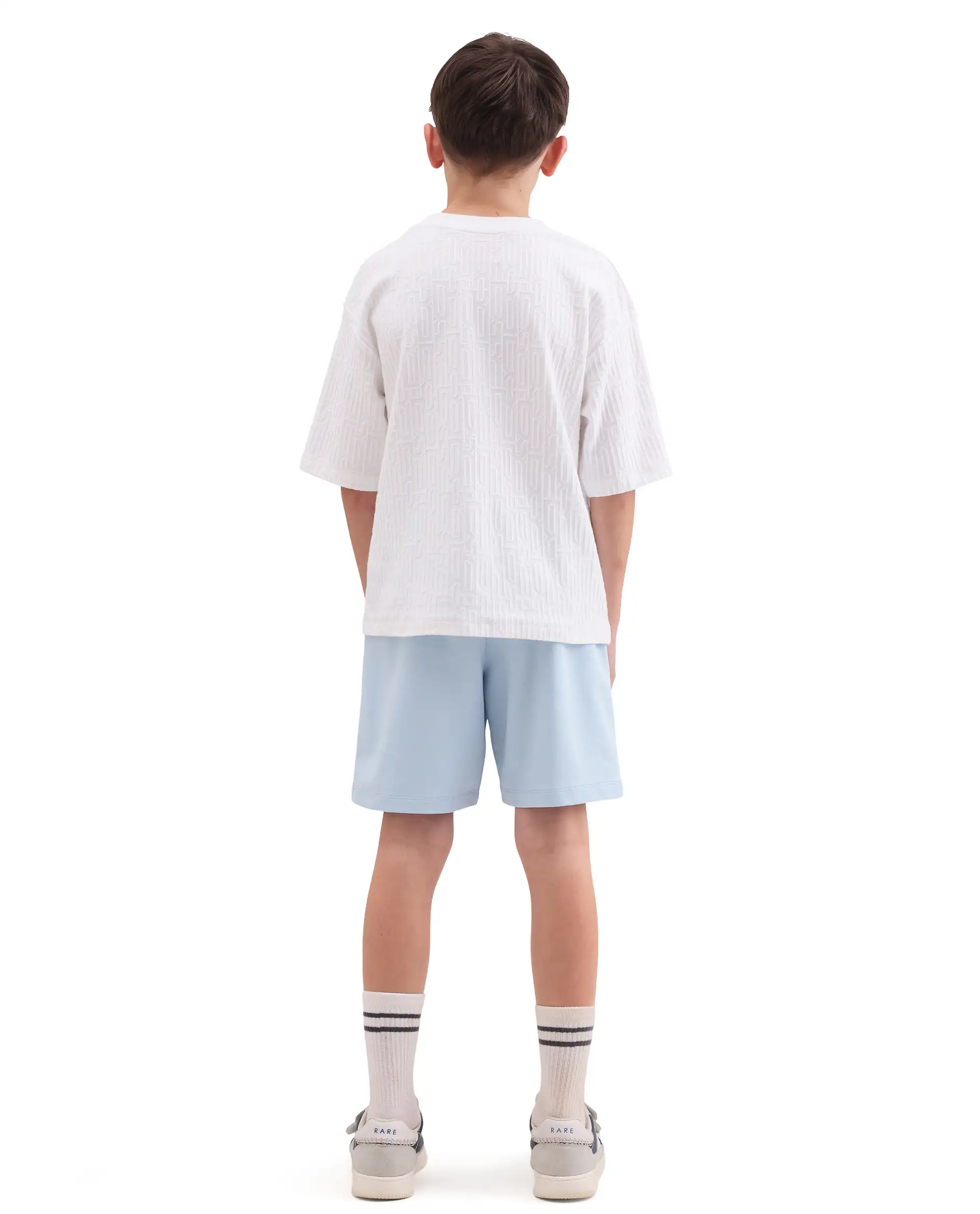 Rare Ones Kids Jonty-B Pastel Blue Cotton Blend Fabric Drawstring Closure Regular Fit Shorts - Image 8