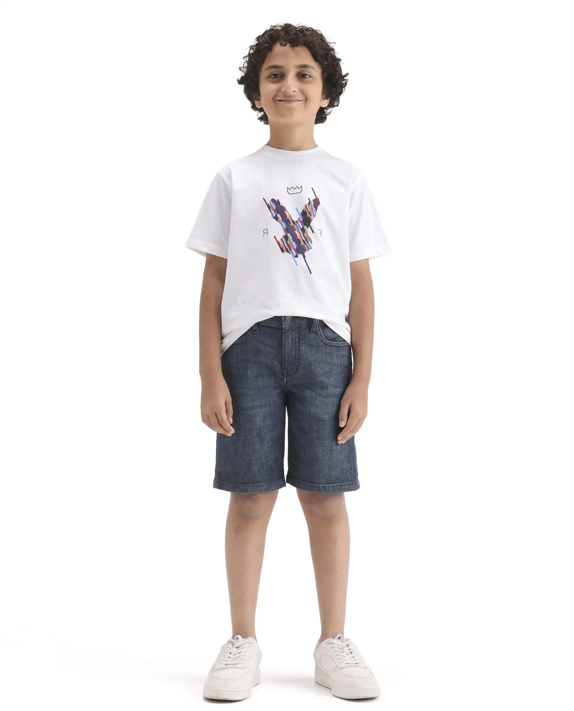 Rare Ones Kids Marin-1 Dark Blue Cotton Blend Fabric Zipper Closure Regular Fit Shorts - Image 3