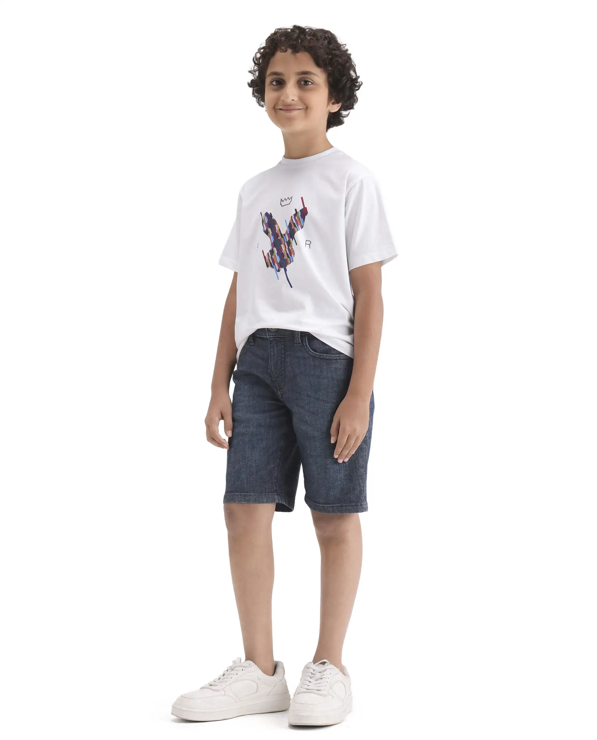 Rare Ones Kids Marin-1 Dark Blue Cotton Blend Fabric Zipper Closure Regular Fit Shorts - Image 4