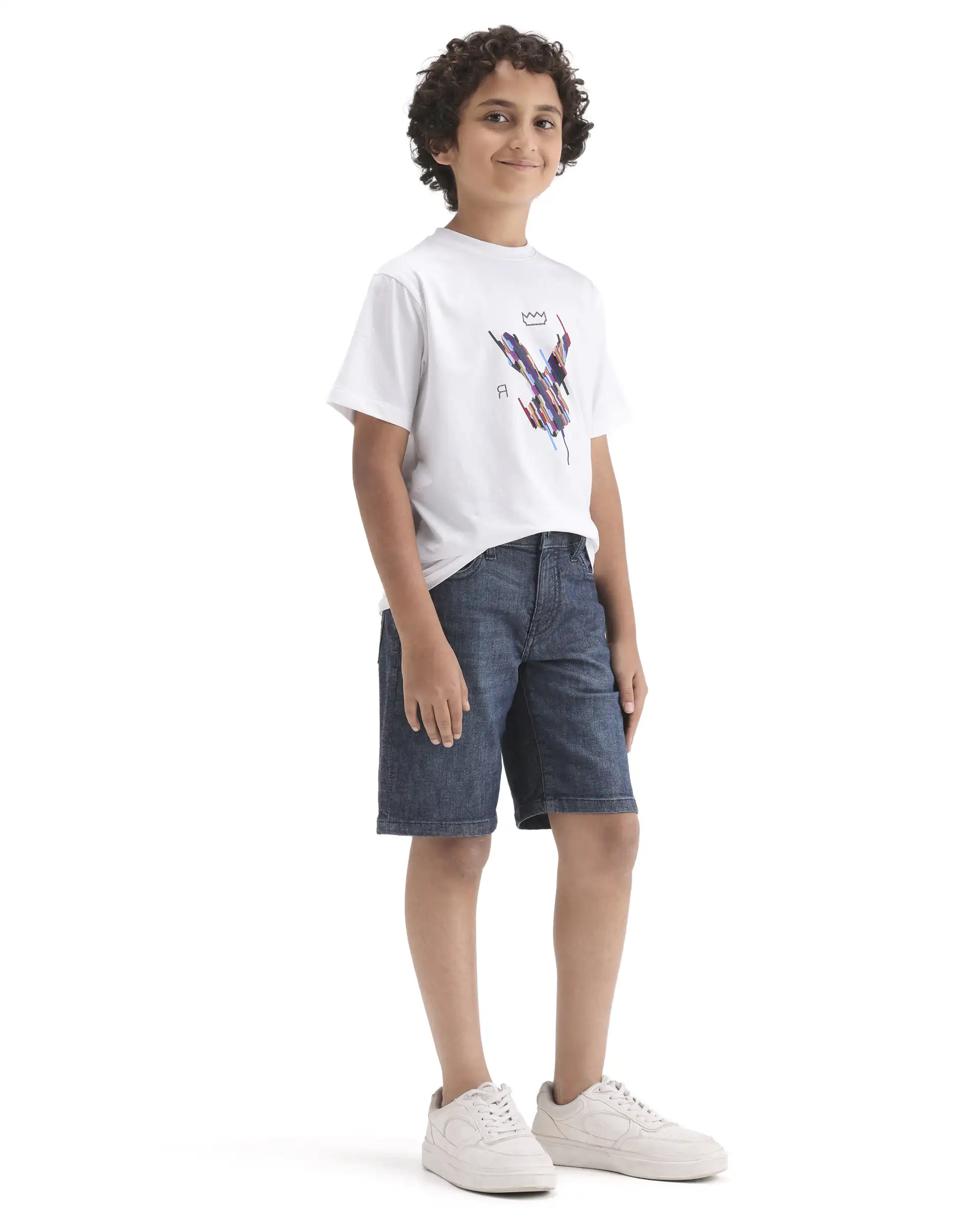 Rare Ones Kids Marin-1 Dark Blue Cotton Blend Fabric Zipper Closure Regular Fit Shorts - Image 5