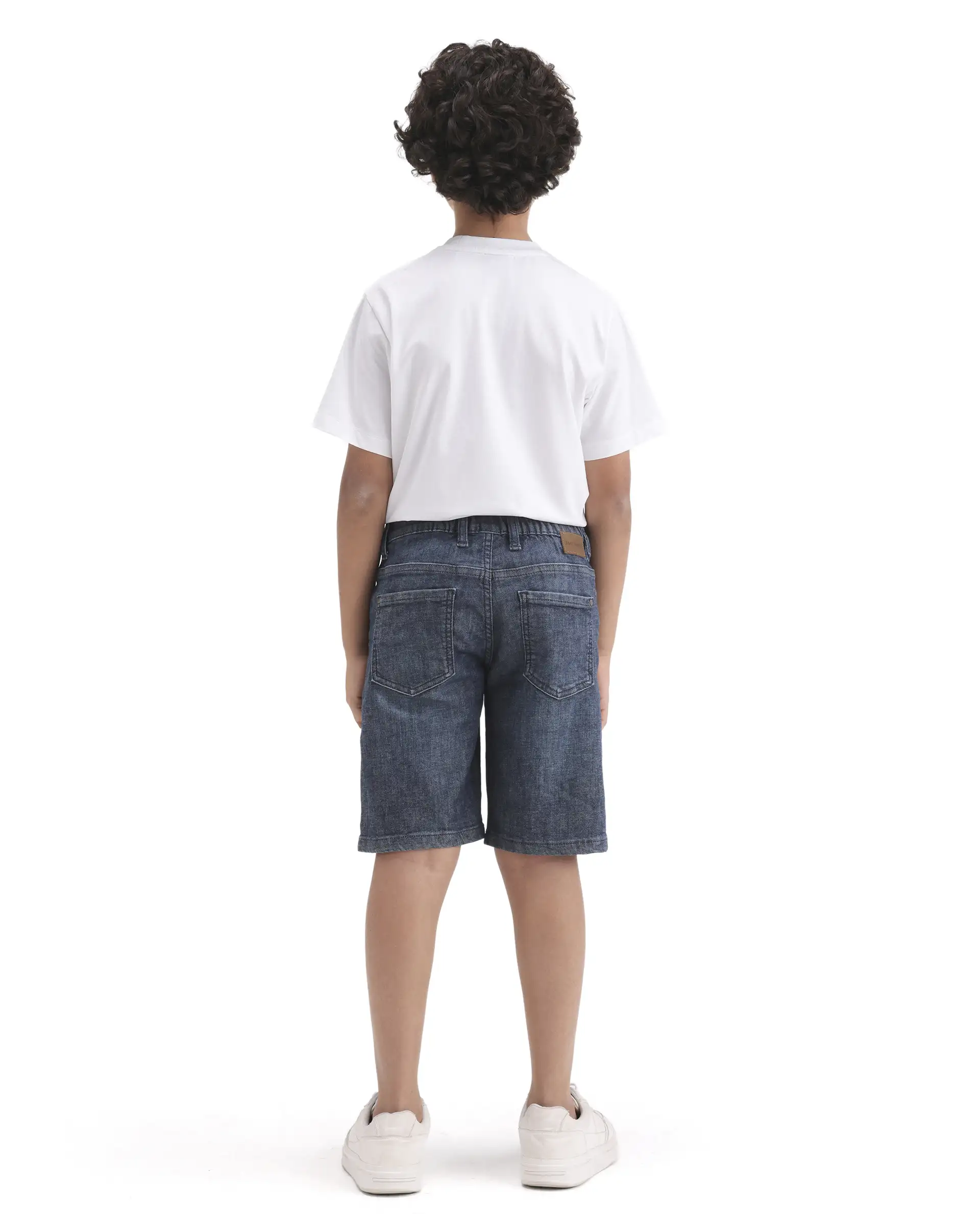 Rare Ones Kids Marin-1 Dark Blue Cotton Blend Fabric Zipper Closure Regular Fit Shorts - Image 6
